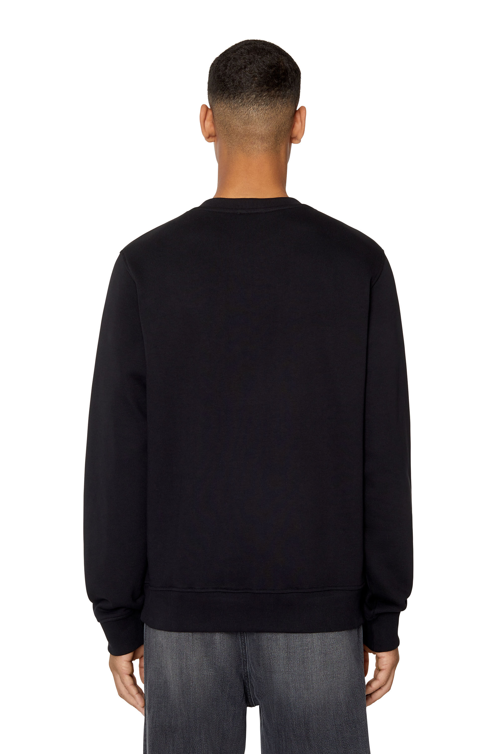 Diesel - S-GINN-E9, Male's Sweatshirt with peel-effect logo print in Black - 4