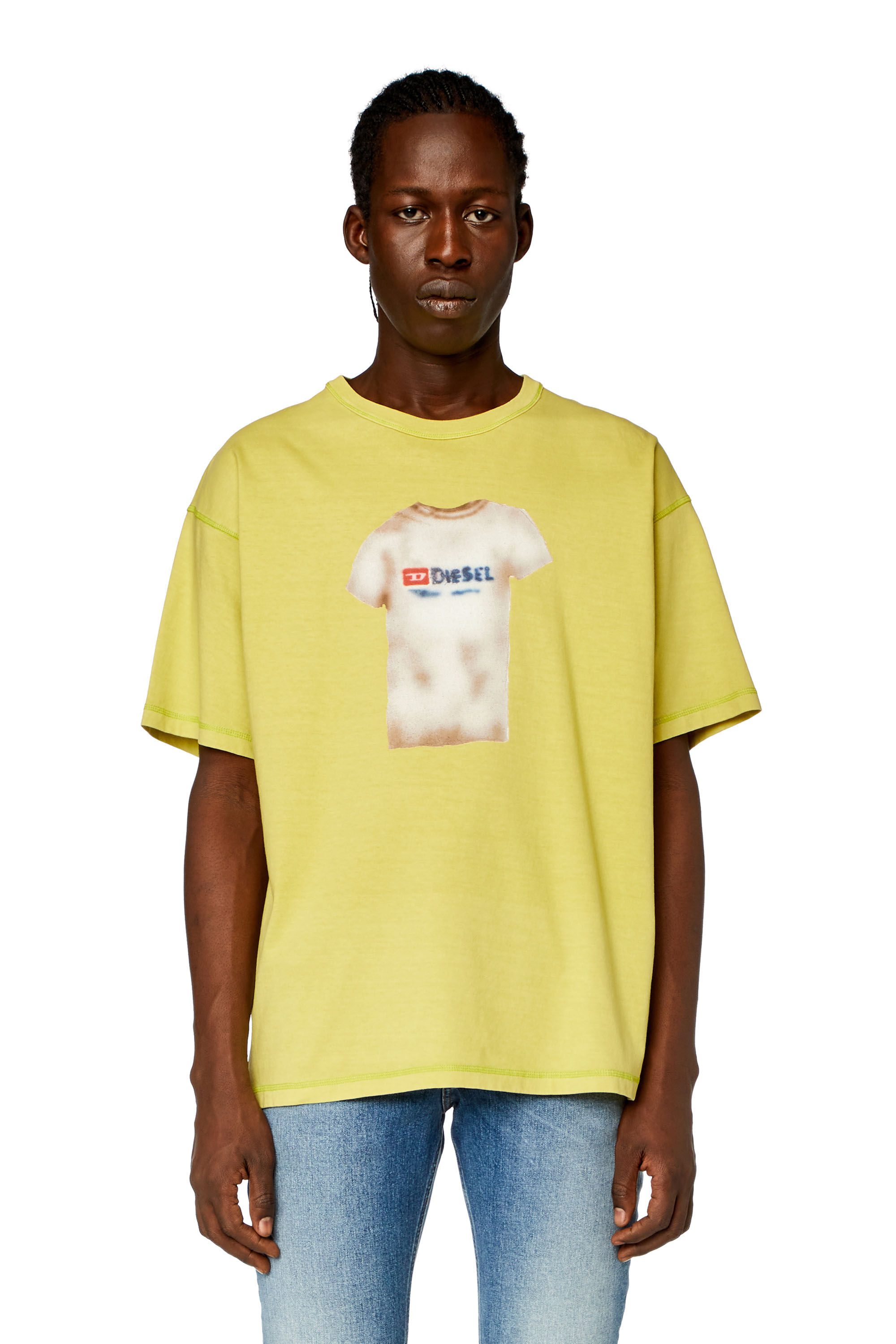Men's T-shirt with airbrush print | Yellow | Diesel