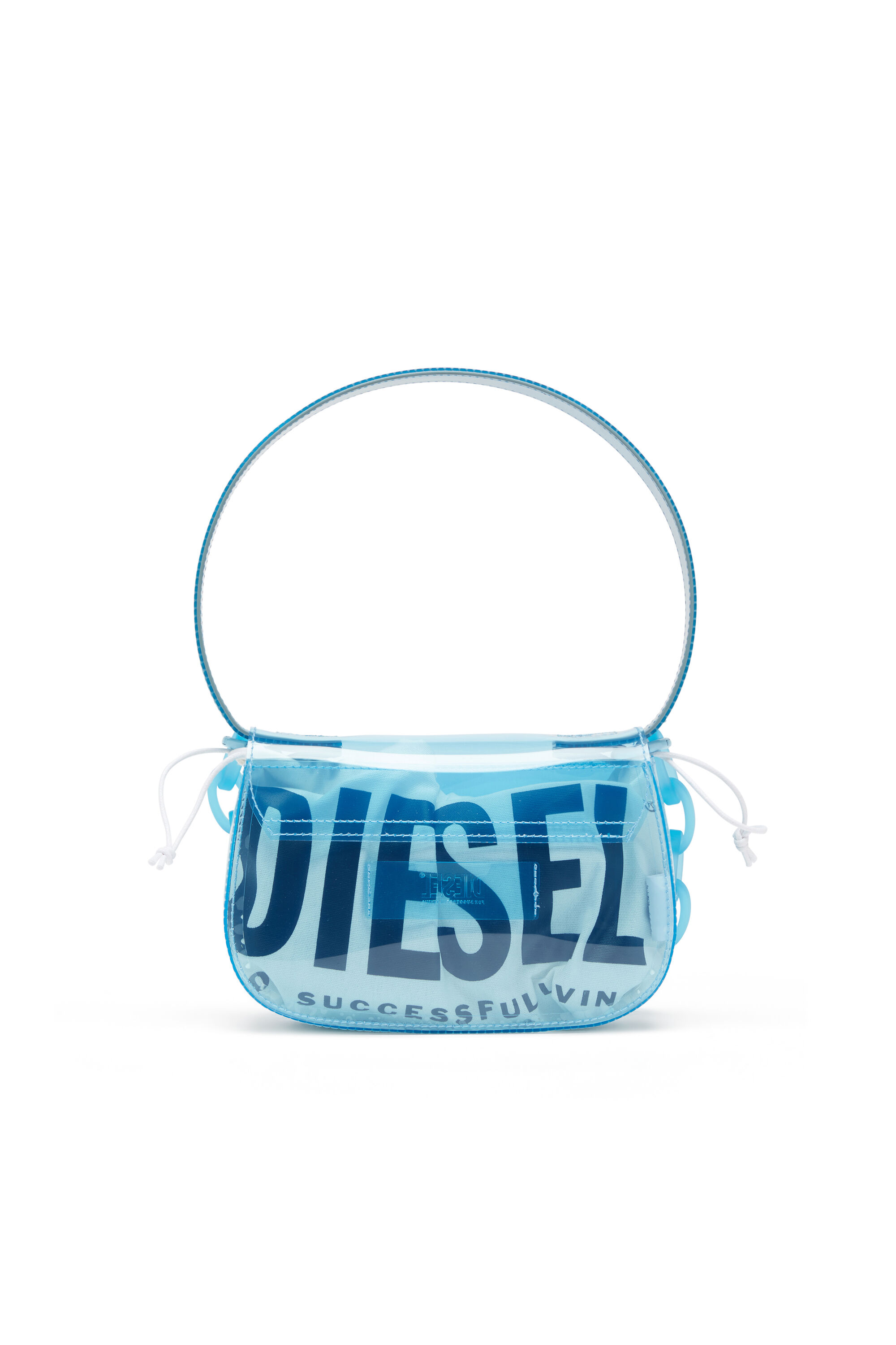 Women's 1DR-Iconic shoulder bag in transparent TPU | Blue | Diesel