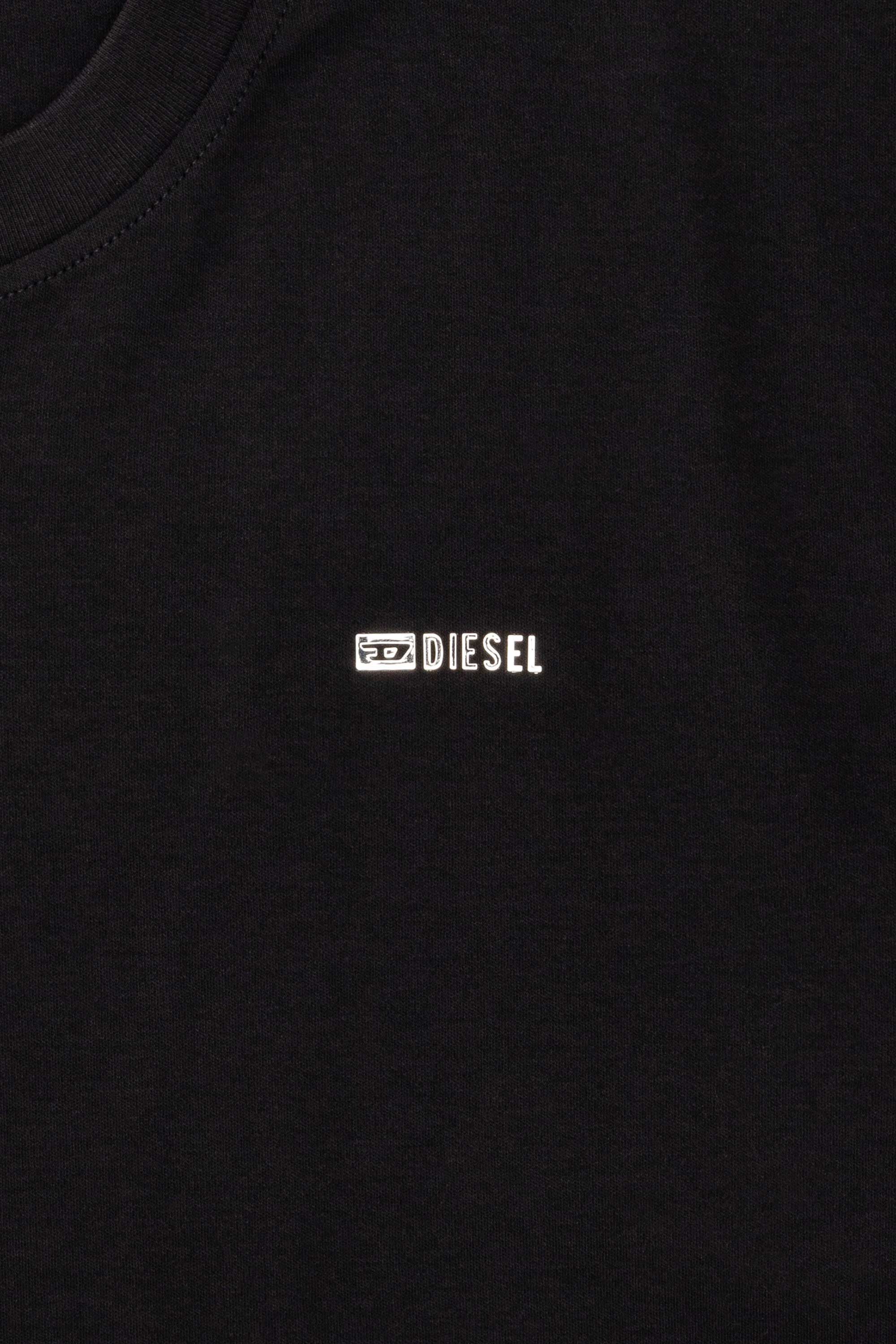 Men's Cotton T-shirt with small logo on chest | Black | Diesel US