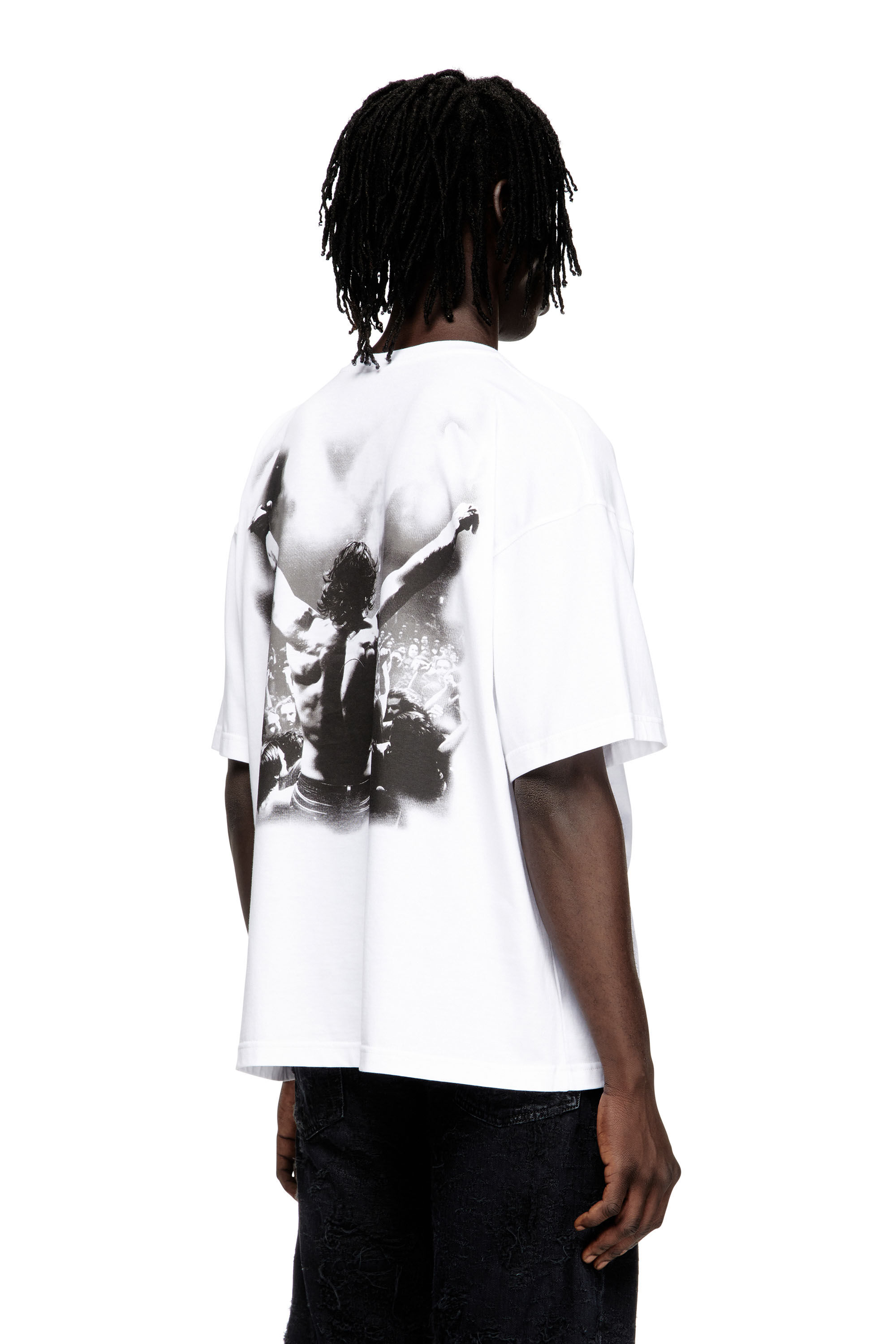 Diesel - T-BOXT-T23, T-shirt en coton avec imprimé graphique Homme in Blanc - 4
