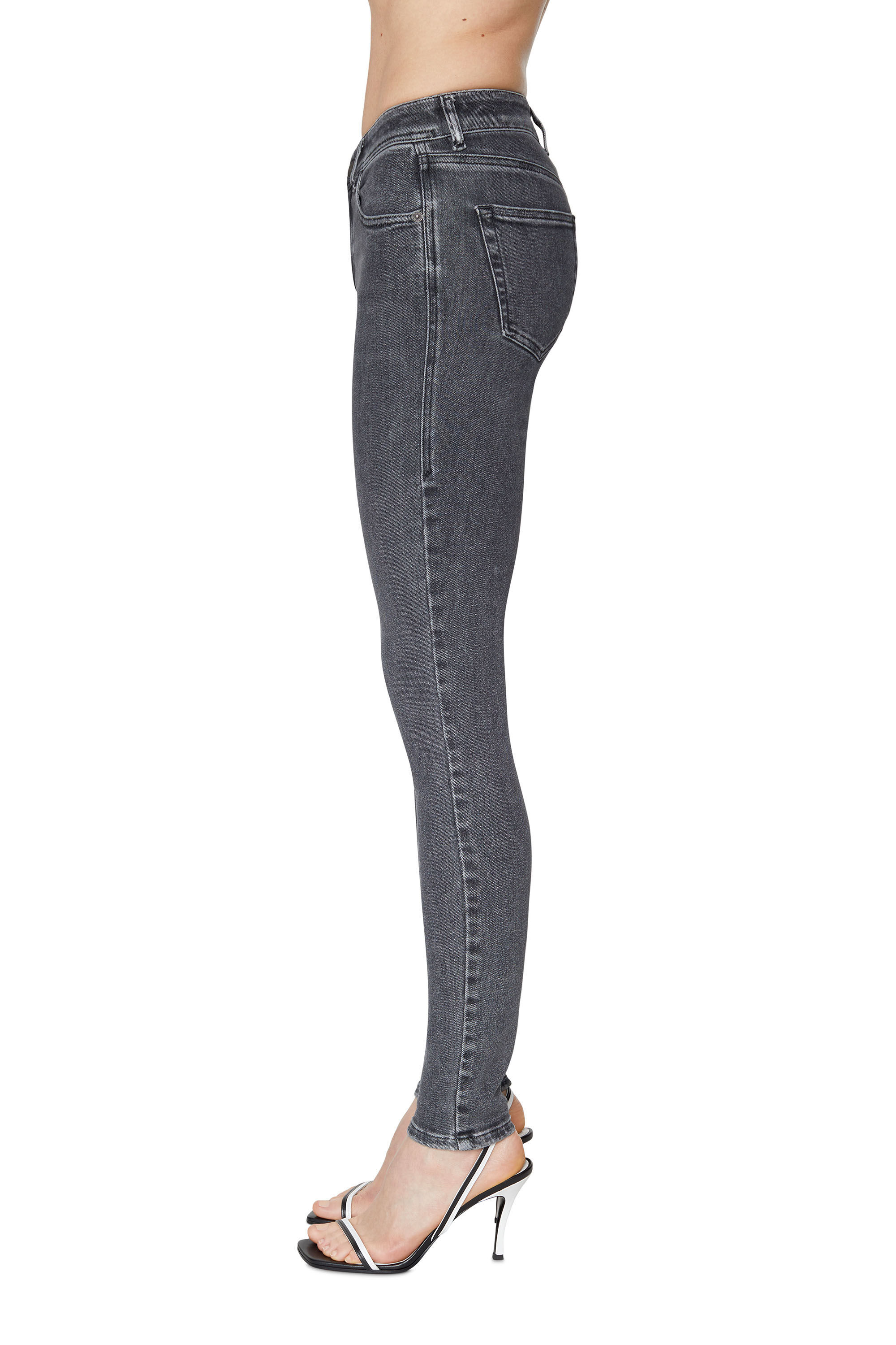 Diesel - Female's Skinny Jeans 2017 Slandy 09D61, Black/Dark Grey - 5
