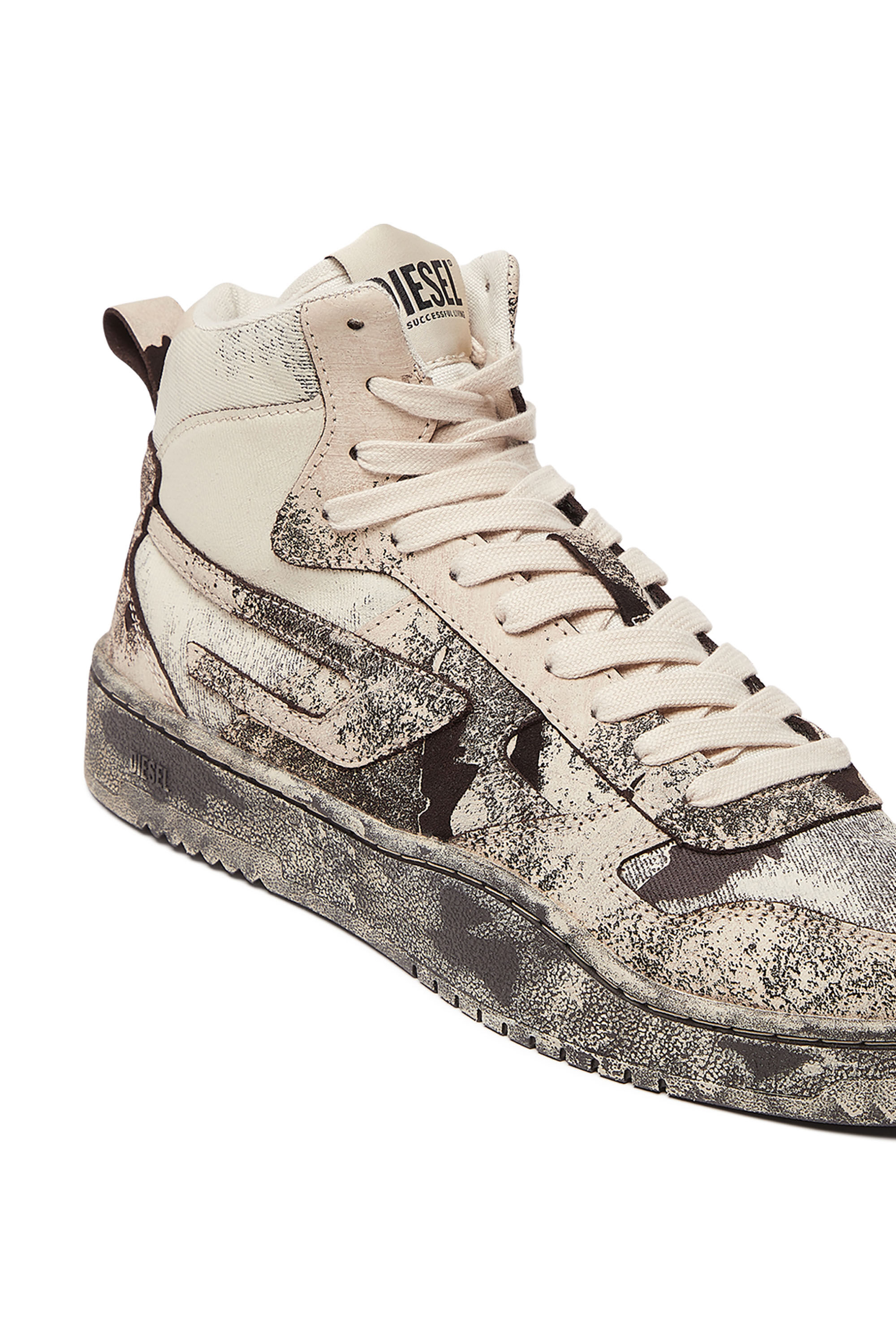 Diesel - S-UKIYO V2 MID, Male's S-Ukiyo V2 Mid - High-top camo sneakers with peel-off effect in Pink/Black - 6