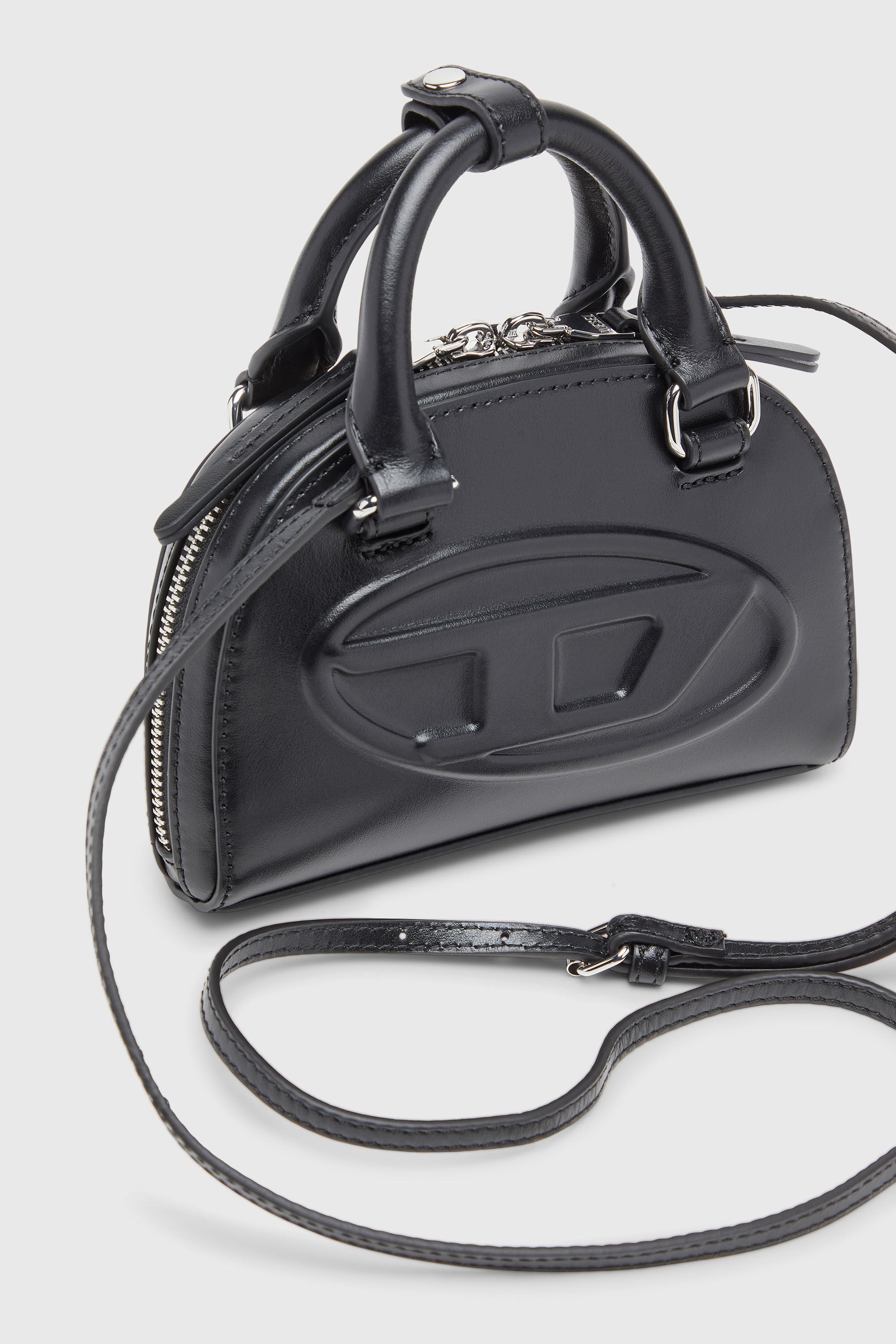 Diesel - 1DR DOME CROSSBODY XS, 1DR Dome-Bolso bowling slim de piel napa Mujer in Negro - 6