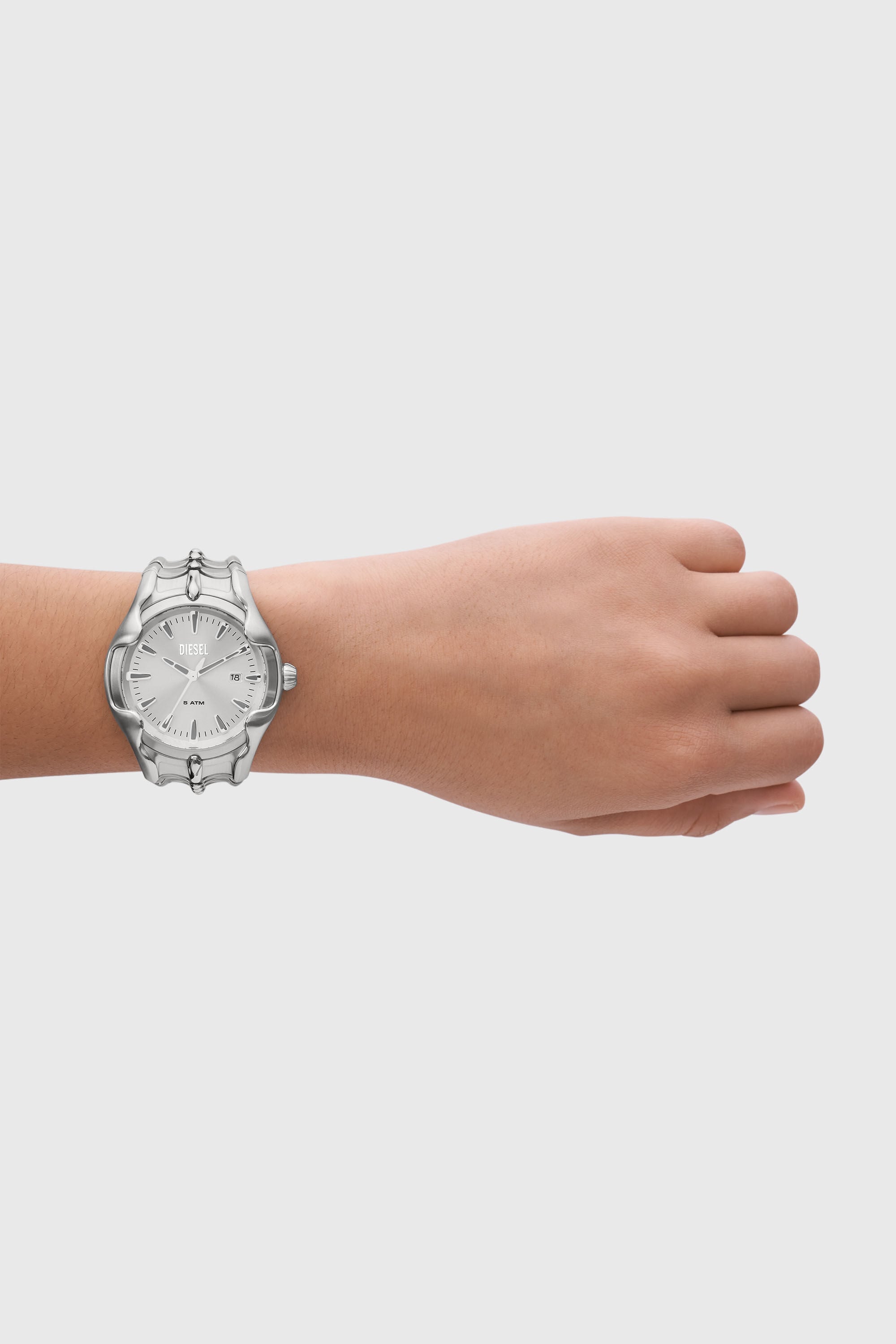 Men's Vert Three-Hand Date Stainless Steel Watch | Silver | Diesel US