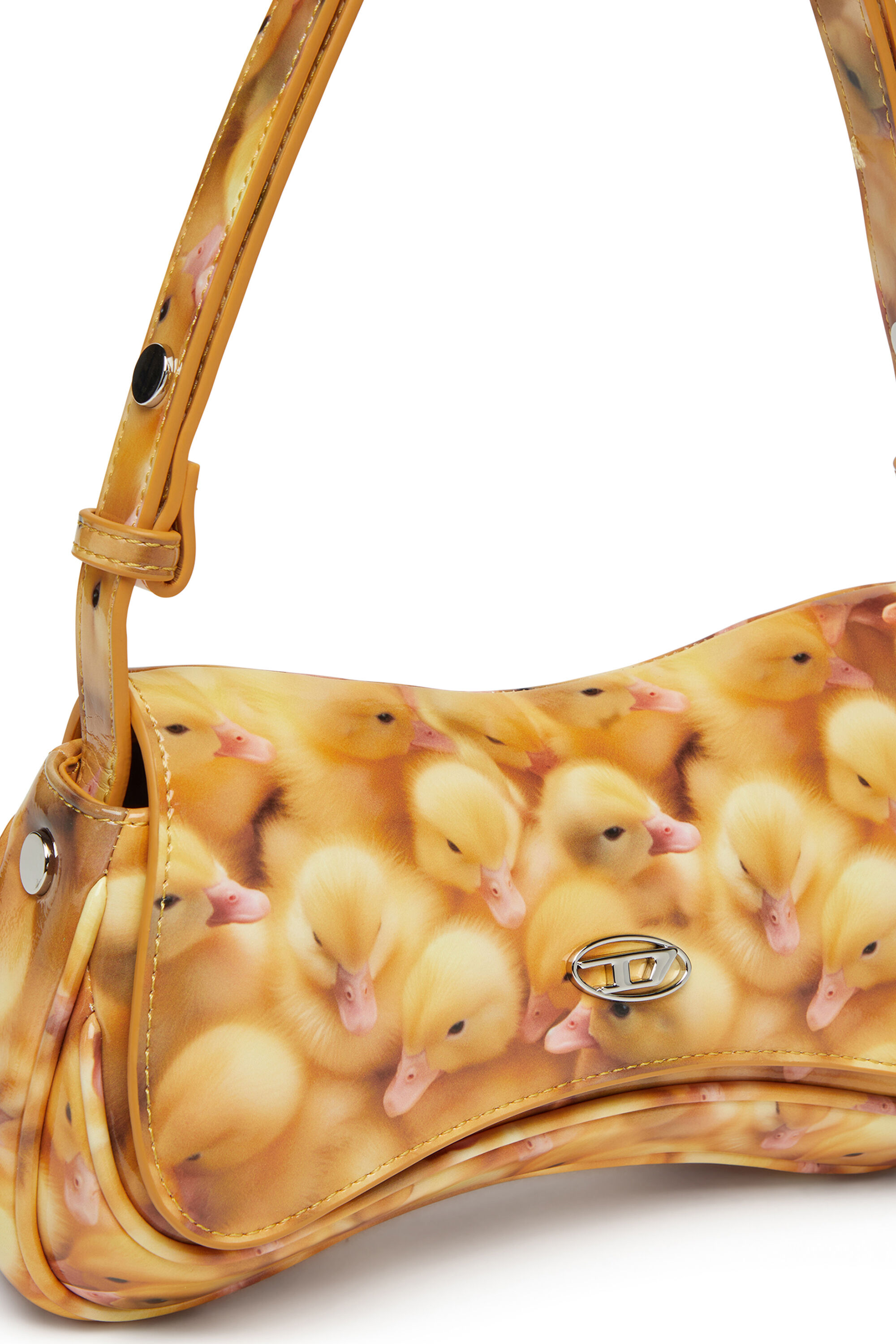 Diesel - PLAY CLUTCH, Female's Play-Glossy clutch with print in Yellow - 5