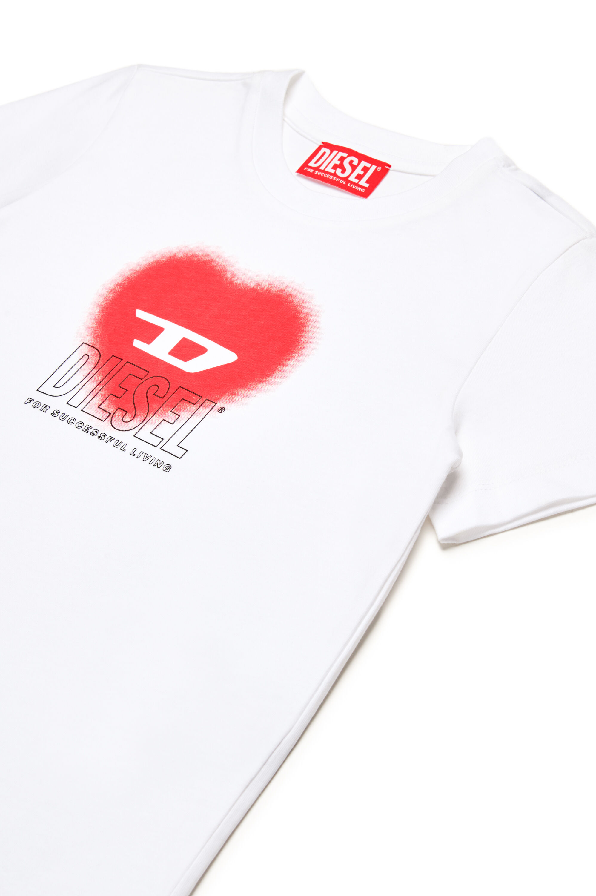 Diesel - TCUORE, Female's T-shirt with heart logo in White - 3