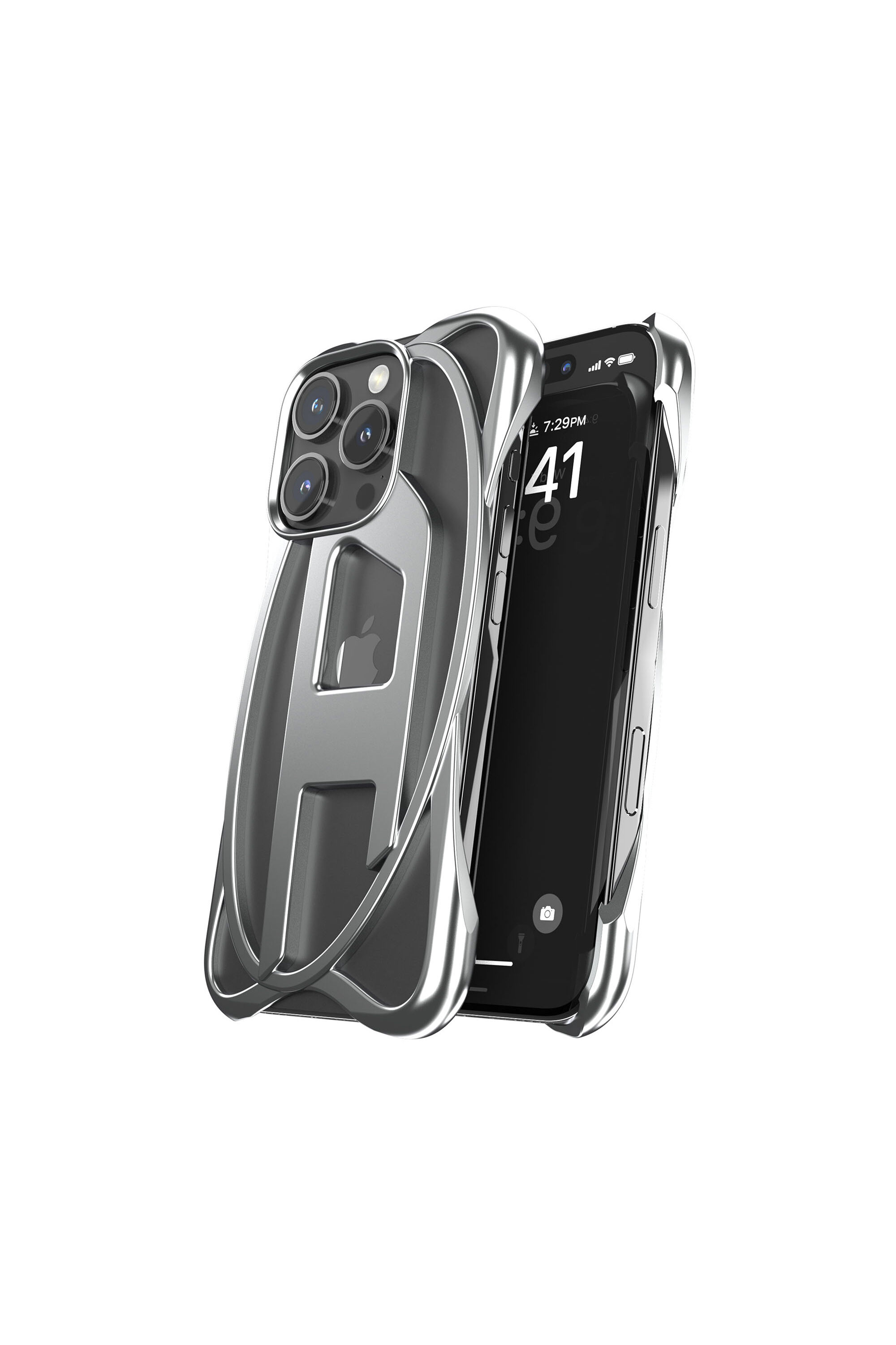 Women's Oval D Frame Case for iP 16 Pro | Grey | Diesel