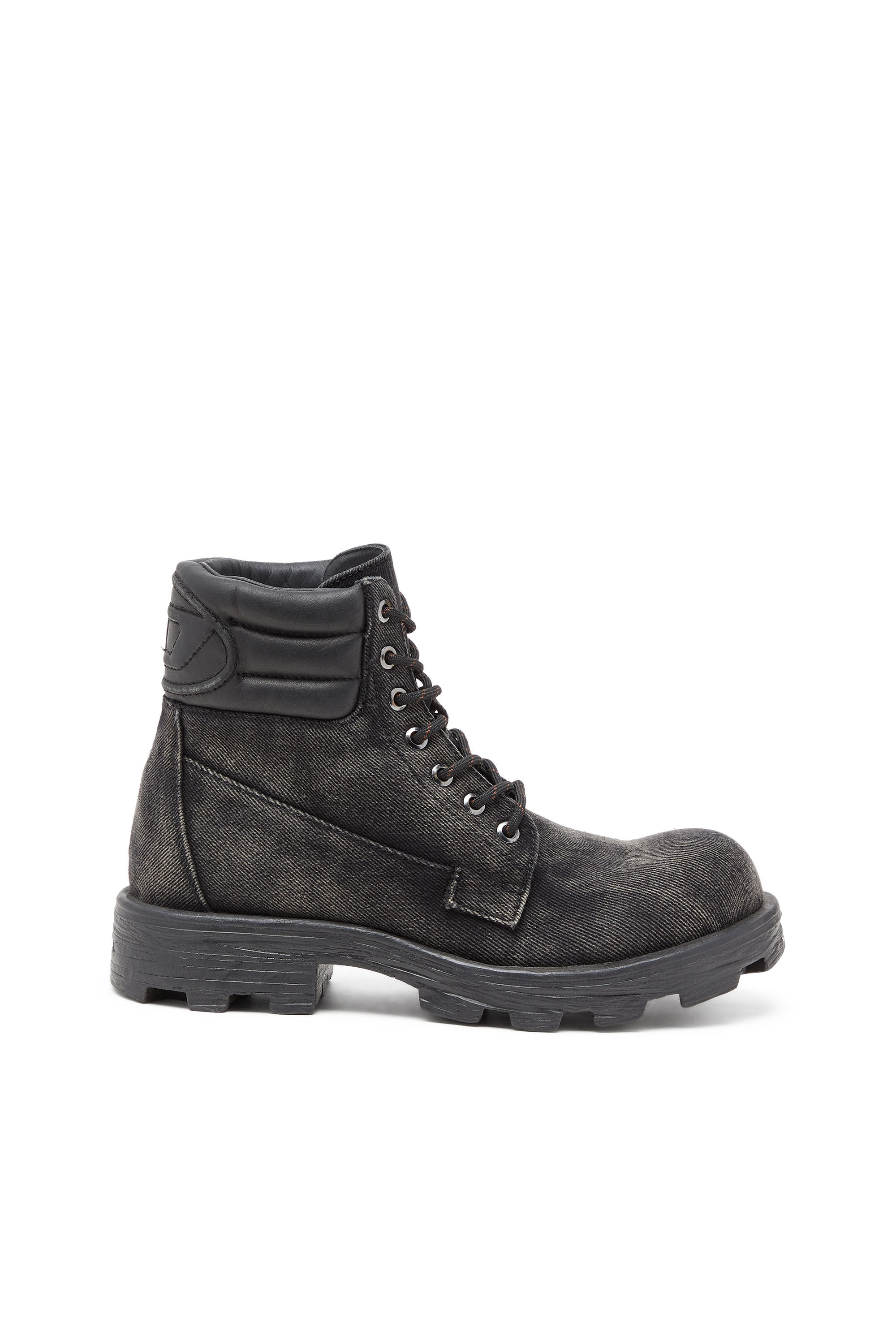 Diesel - D-HAMMER LACE UP W, Female's D-Hammer-Combat boots in denim and leather in Dark Grey - 1