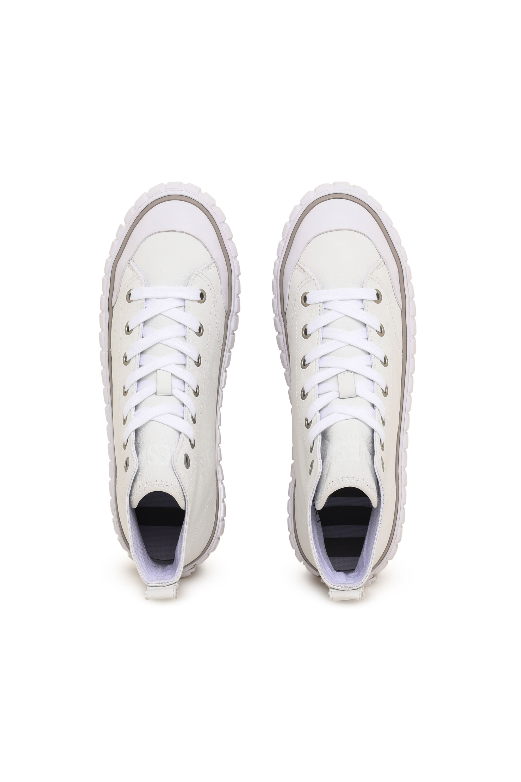 Diesel - S-HANAMI MID W, Female's High-top flatform sneaker in leather in White - 5