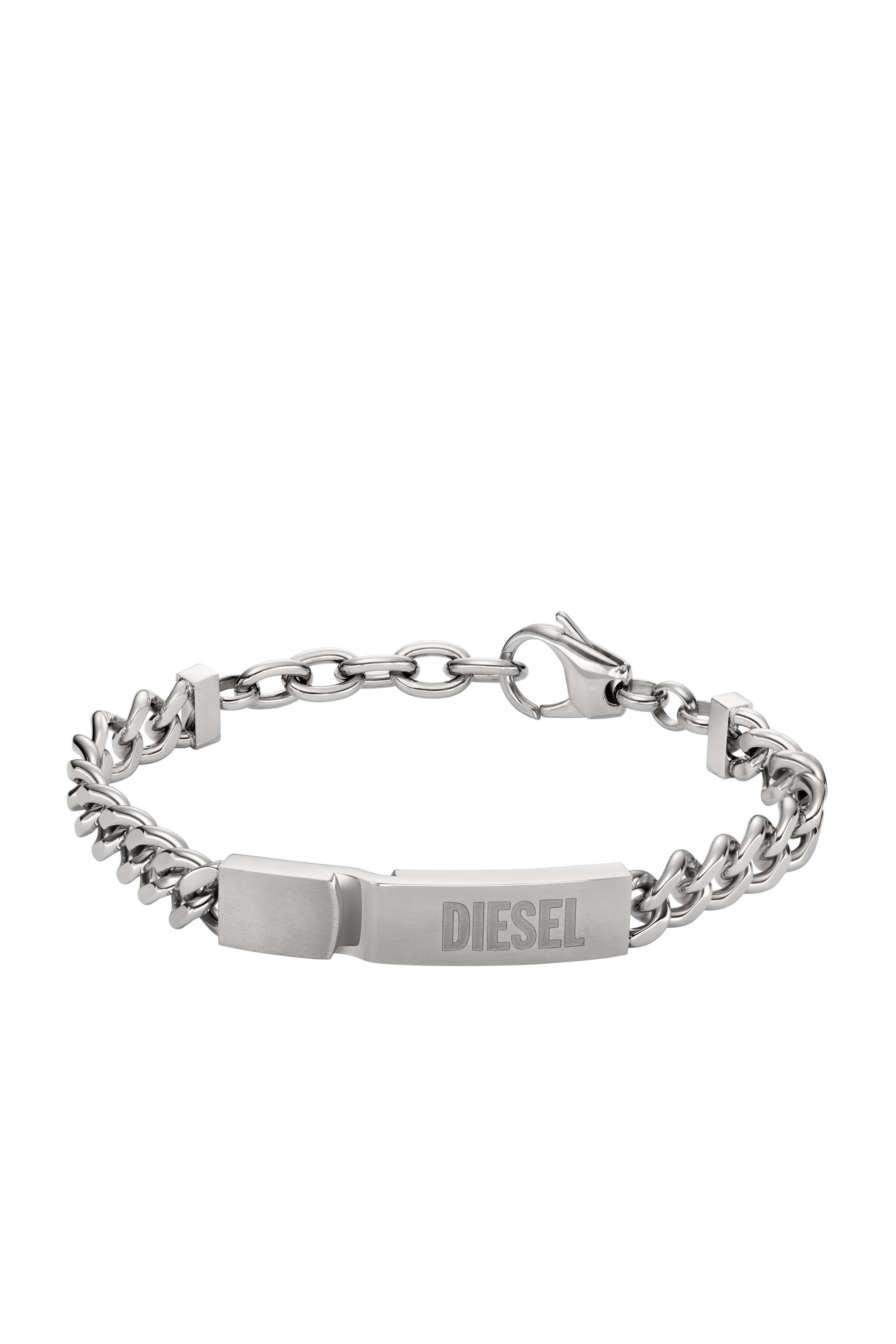 Diesel - DX0966, Bracelet avec plaque Homme in Gris argenté - 1