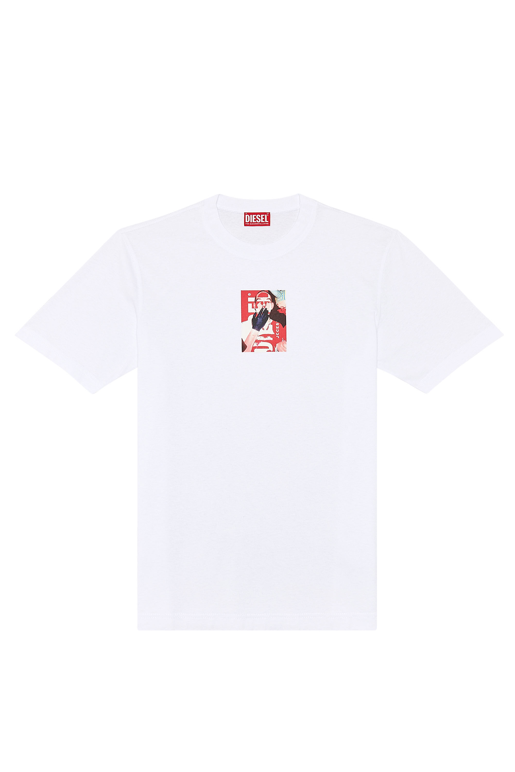 Men's T-shirt with photo print logo | White | Diesel US