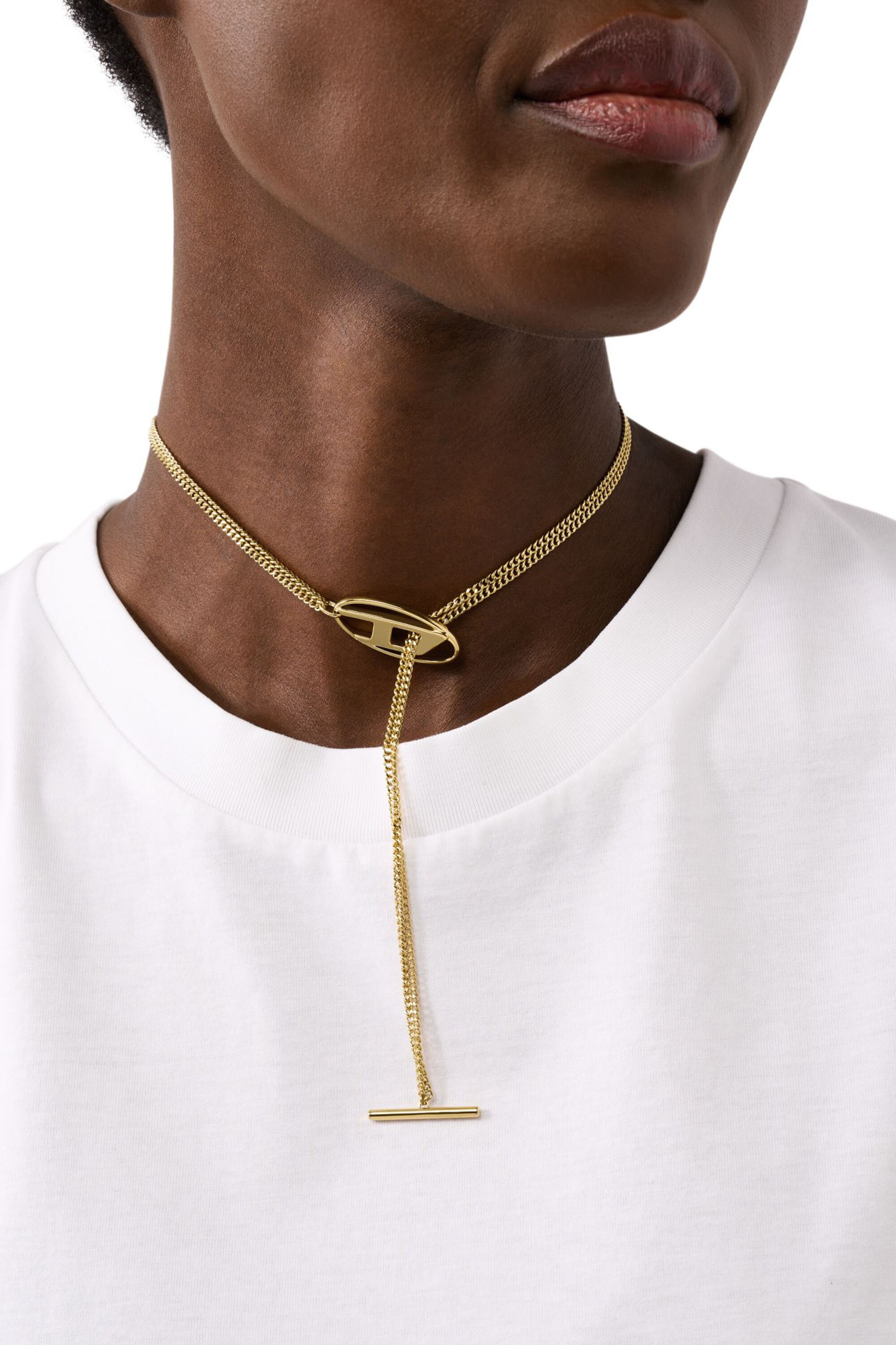 DIESEL ネックレス Dx1567710 ゴールド Women's Gold-Tone Stainless Steel Chain Necklace | Gold | Diesel