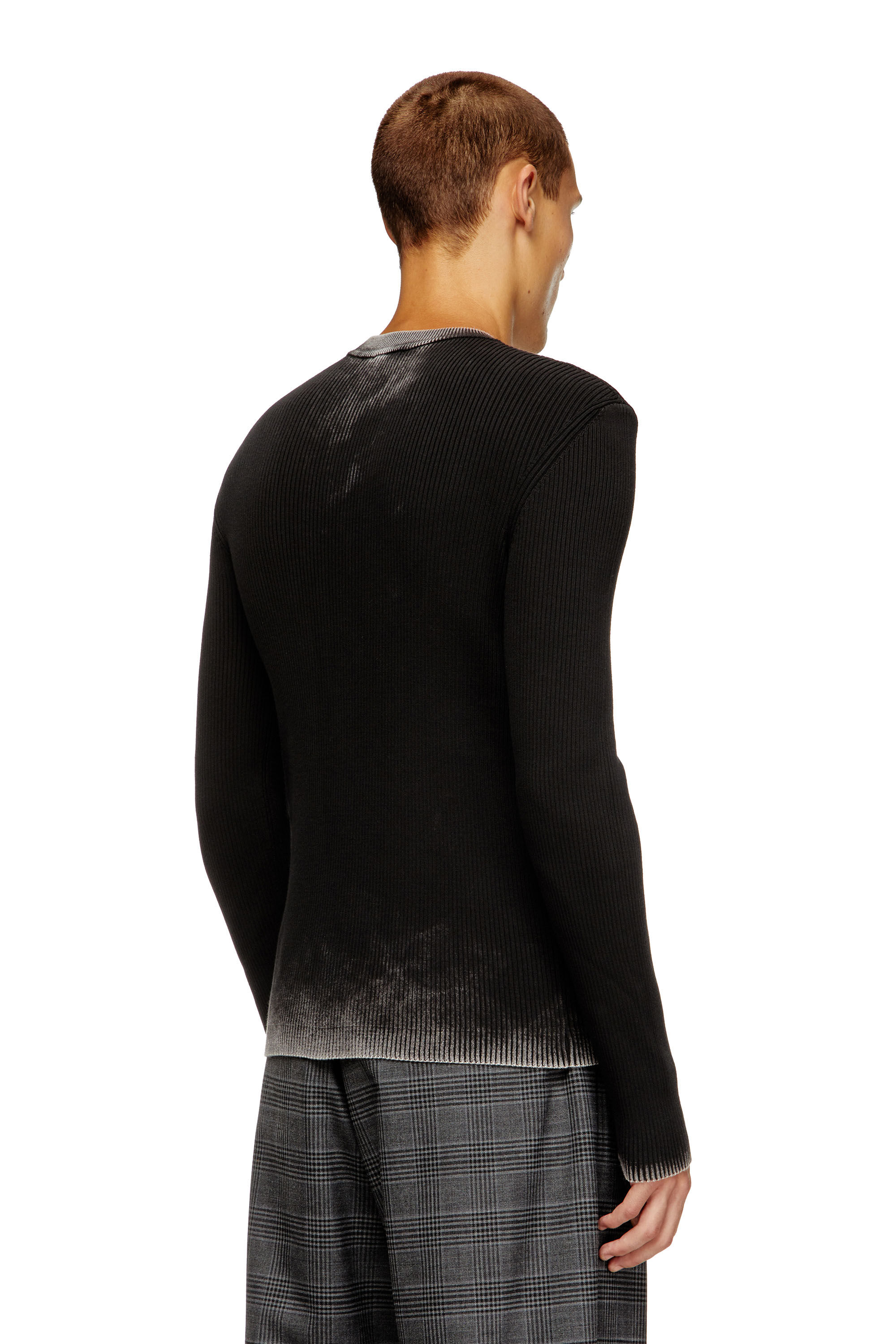 Diesel - K-DARIN-A, Male's Cut-out jumper with Oval D in Black - 5