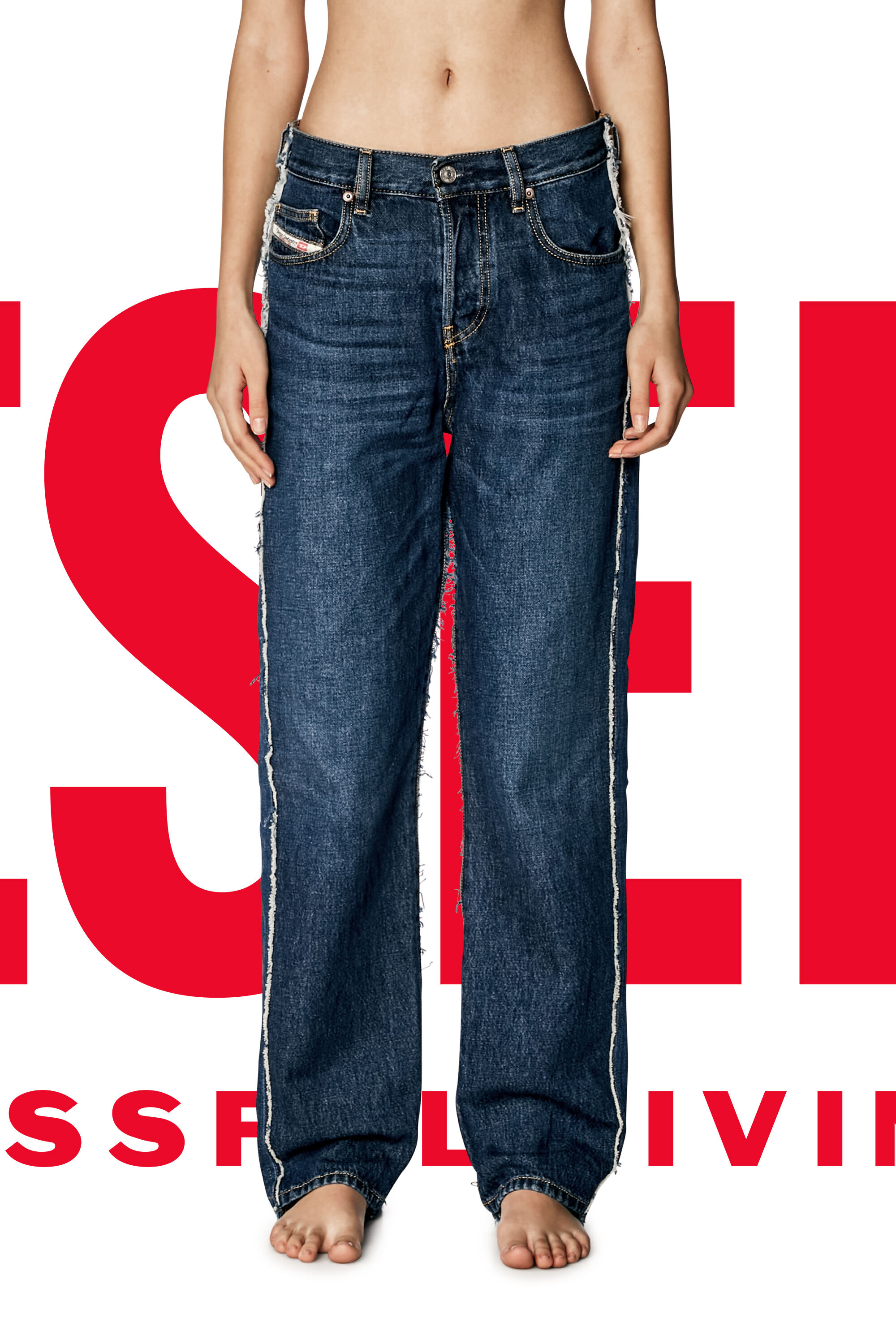 Diesel - Unisex's Regular Jeans Dieseloves 03 09K47, Medium Blue - 7