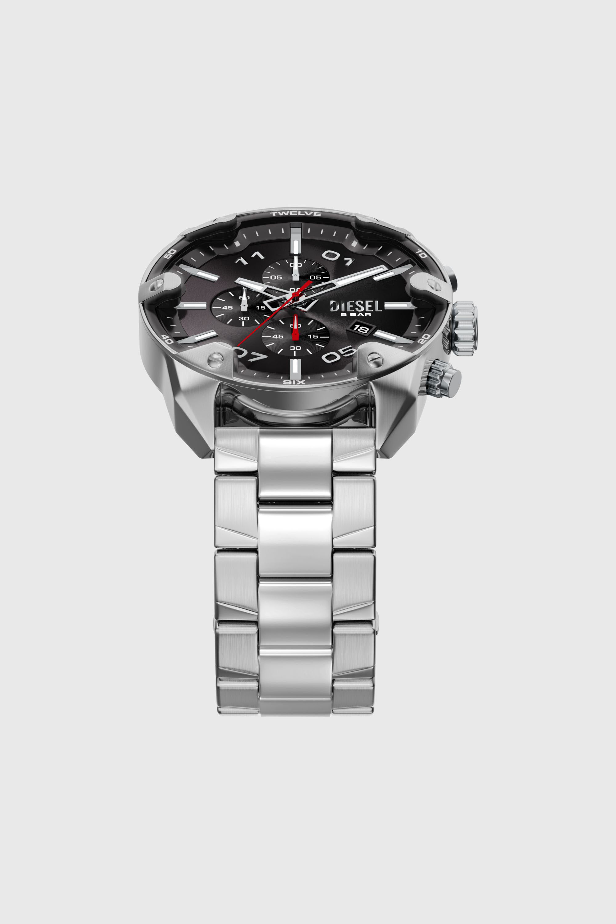 Men's Spiked Stainless Steel Watch | Silver | Diesel US