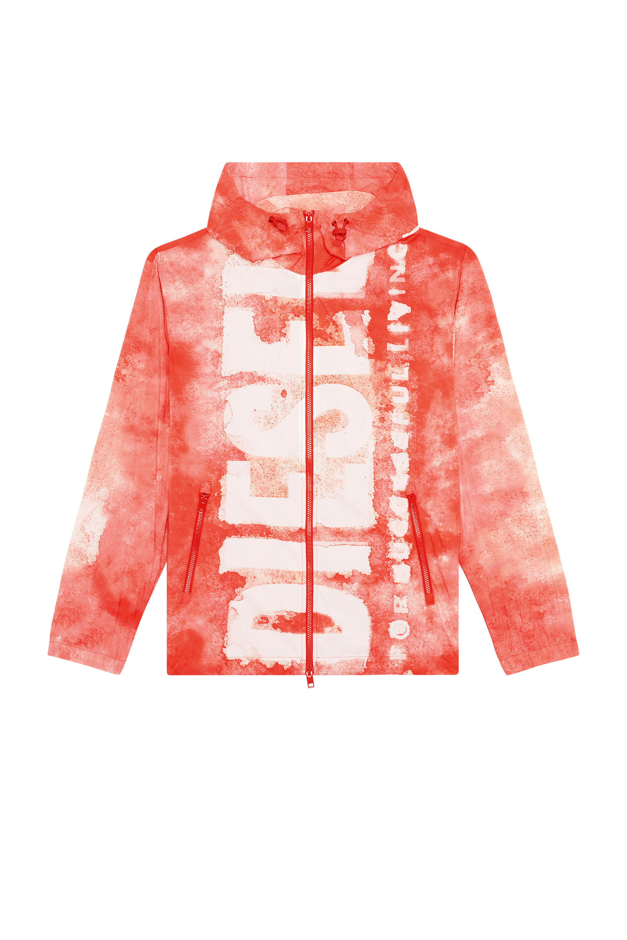 DIESEL J-WARRETT-LOGO JACKET ナイロンジャケット Men's Watercolour-effect windbreaker with logo | Multicolor