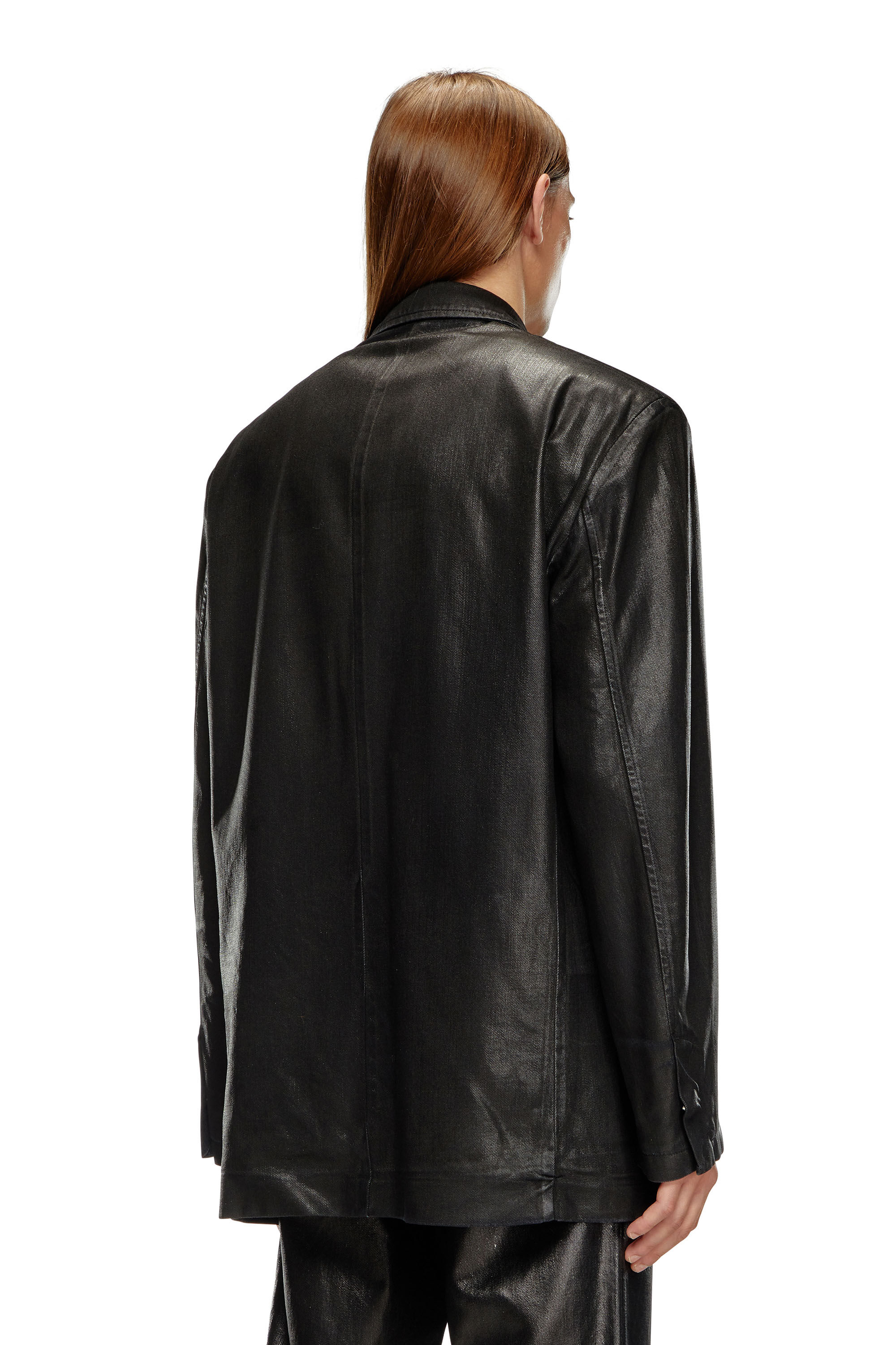 Diesel - D-BLA, Blazer en denim tailoring enduit Mixte in Noir - 5