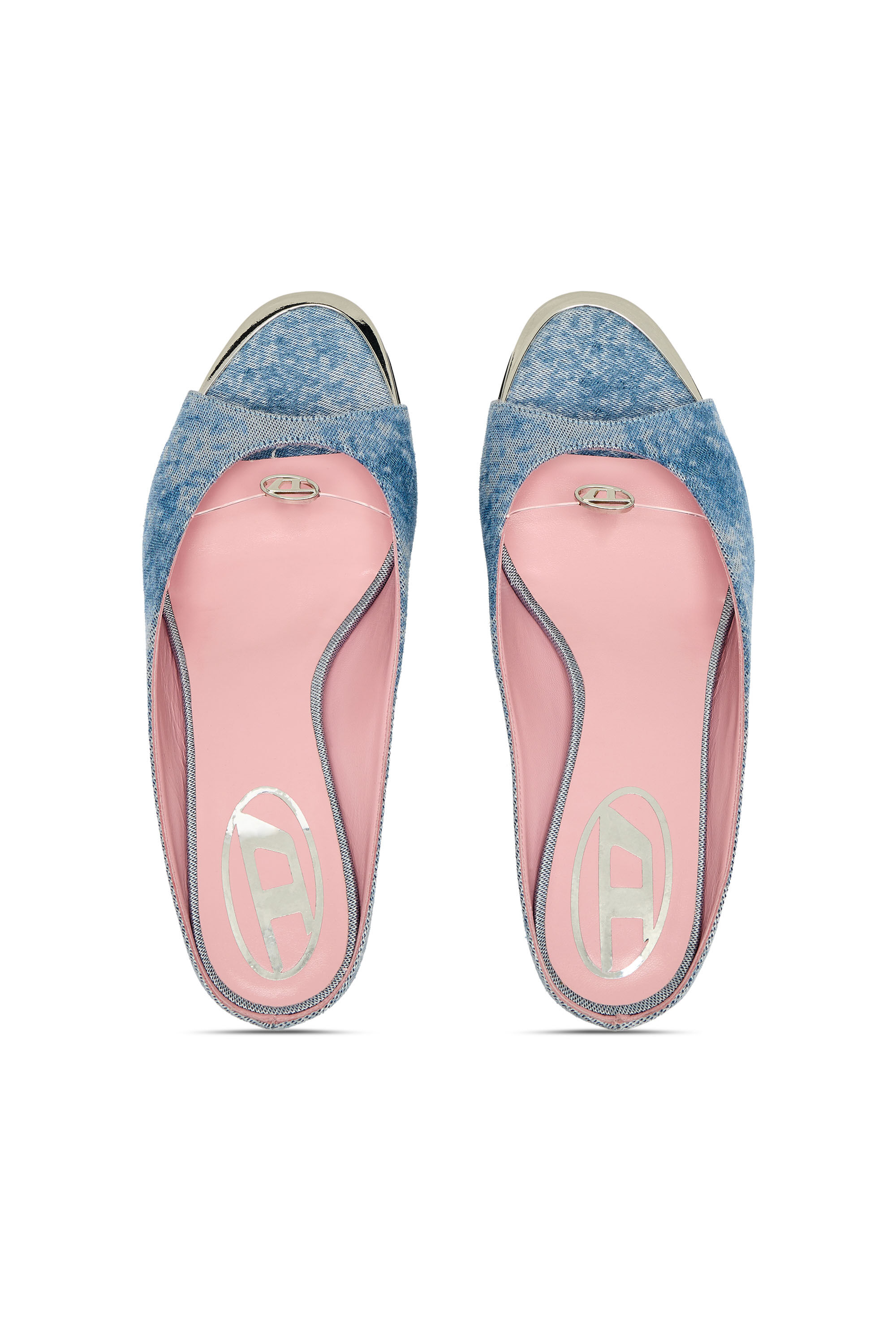 DIESEL ビジュー　ミュール ヒール　37 Women's D-Diam's-Low denim mule with floating Oval D | Blue | Diesel