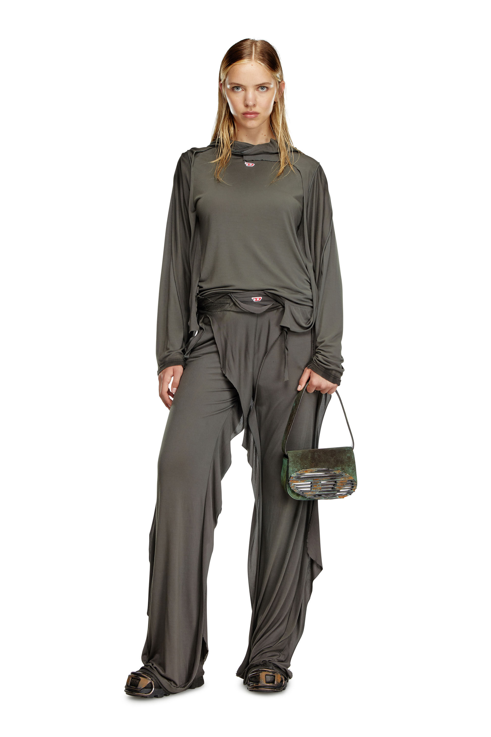 Diesel - 1DR, Female's 1DR-Iconic shoulder bag in oxidised leather in Dark Green - 6