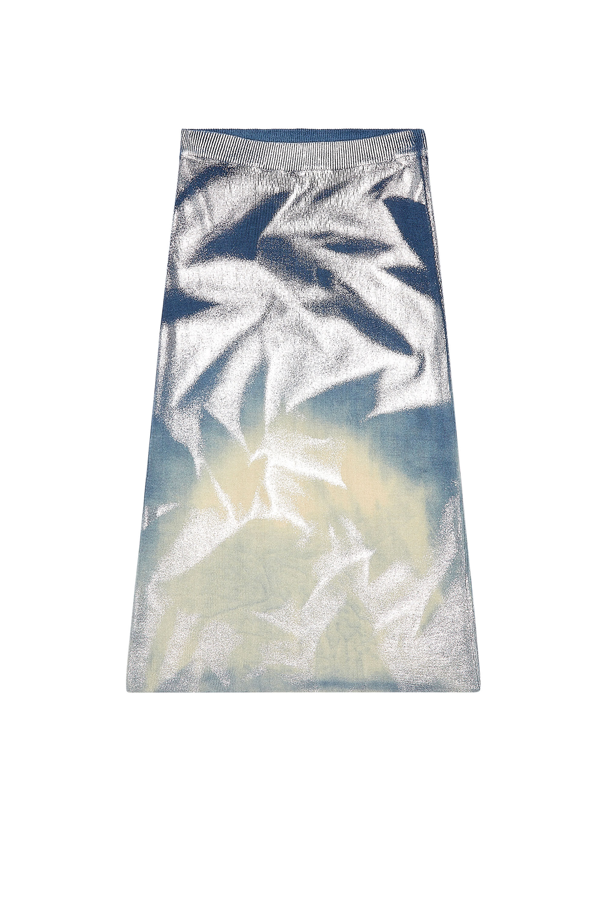 Diesel - M-ILAN, Female's Knit pencil skirt with metallic effects in Blue - 2