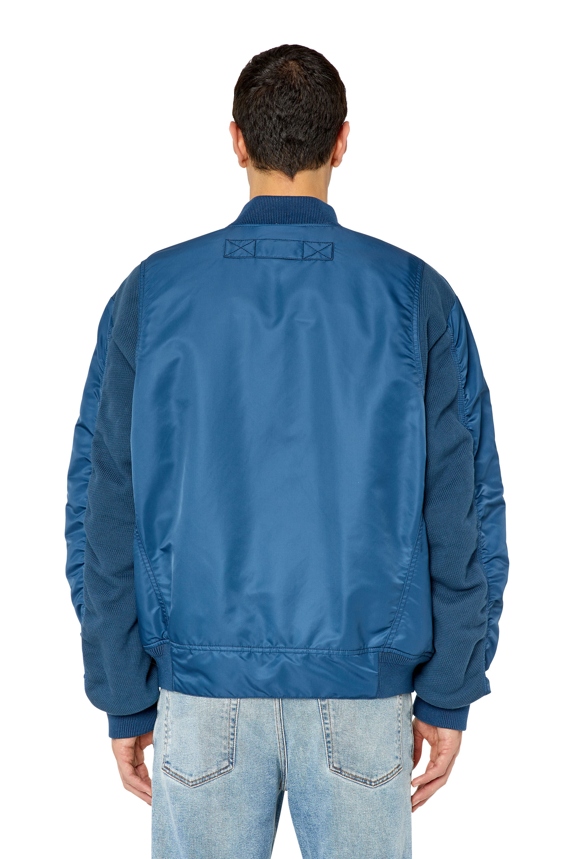 Diesel - J-MATT, Veste bomber réversible en nylon matelassé Homme in Bleu - 5