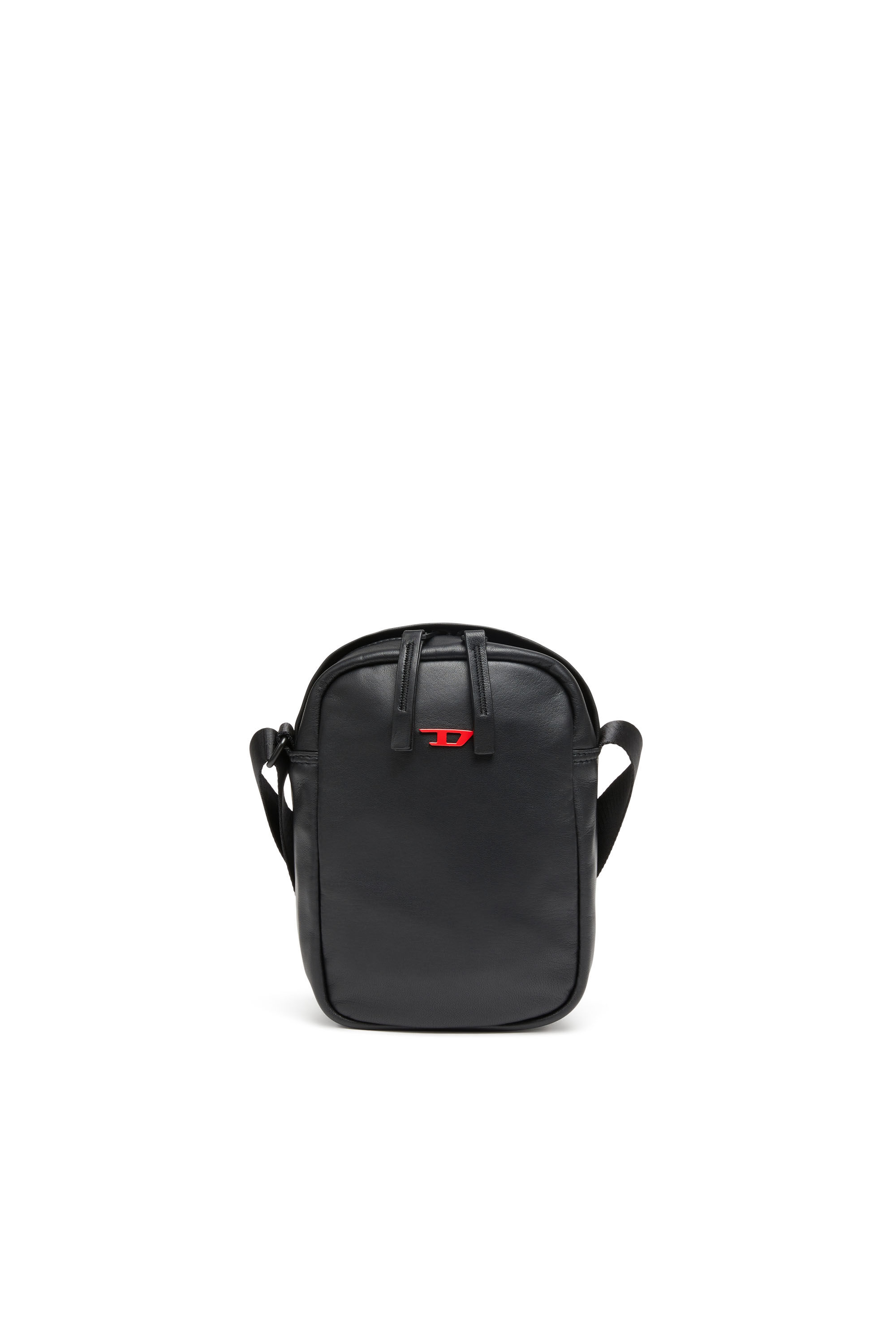 Men's Rave-Leather crossbody bag with metal D | Black | Diesel