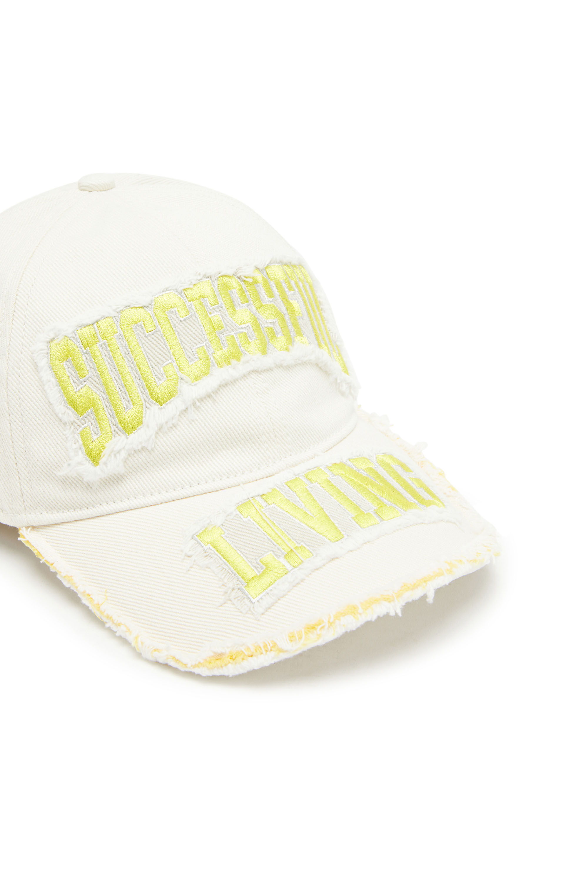 Diesel - C-GUS, Man's Baseball cap with embroidered patches in White - 3