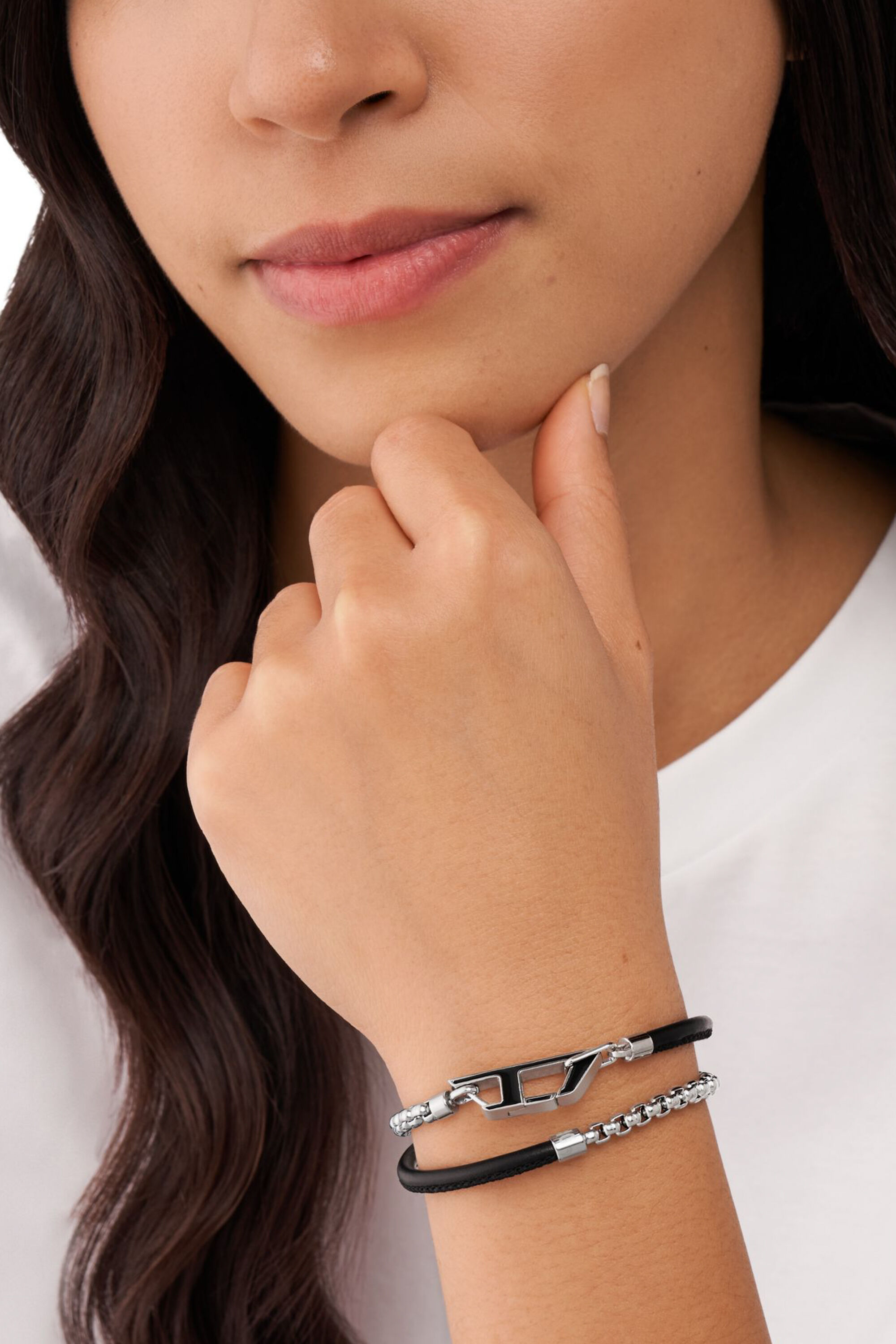 アクセサリー DIESEL dx1472 Women's Stainless steel chain bracelet | Silver | Diesel