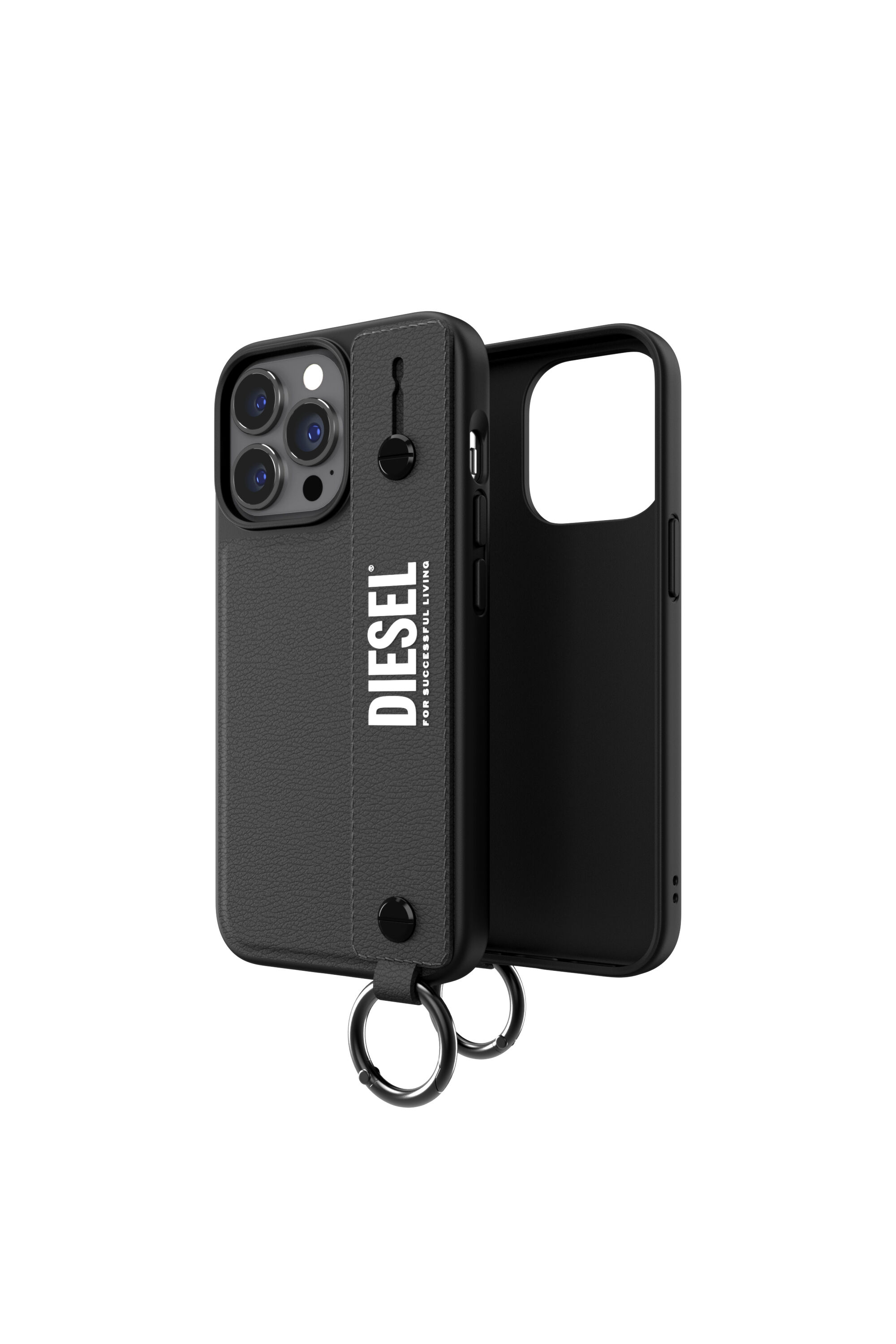 Diesel - 47177 TECH CHAIN, Étui cordon de poignet  pour iPhone 13/13 Pro Mixte in Noir - 1
