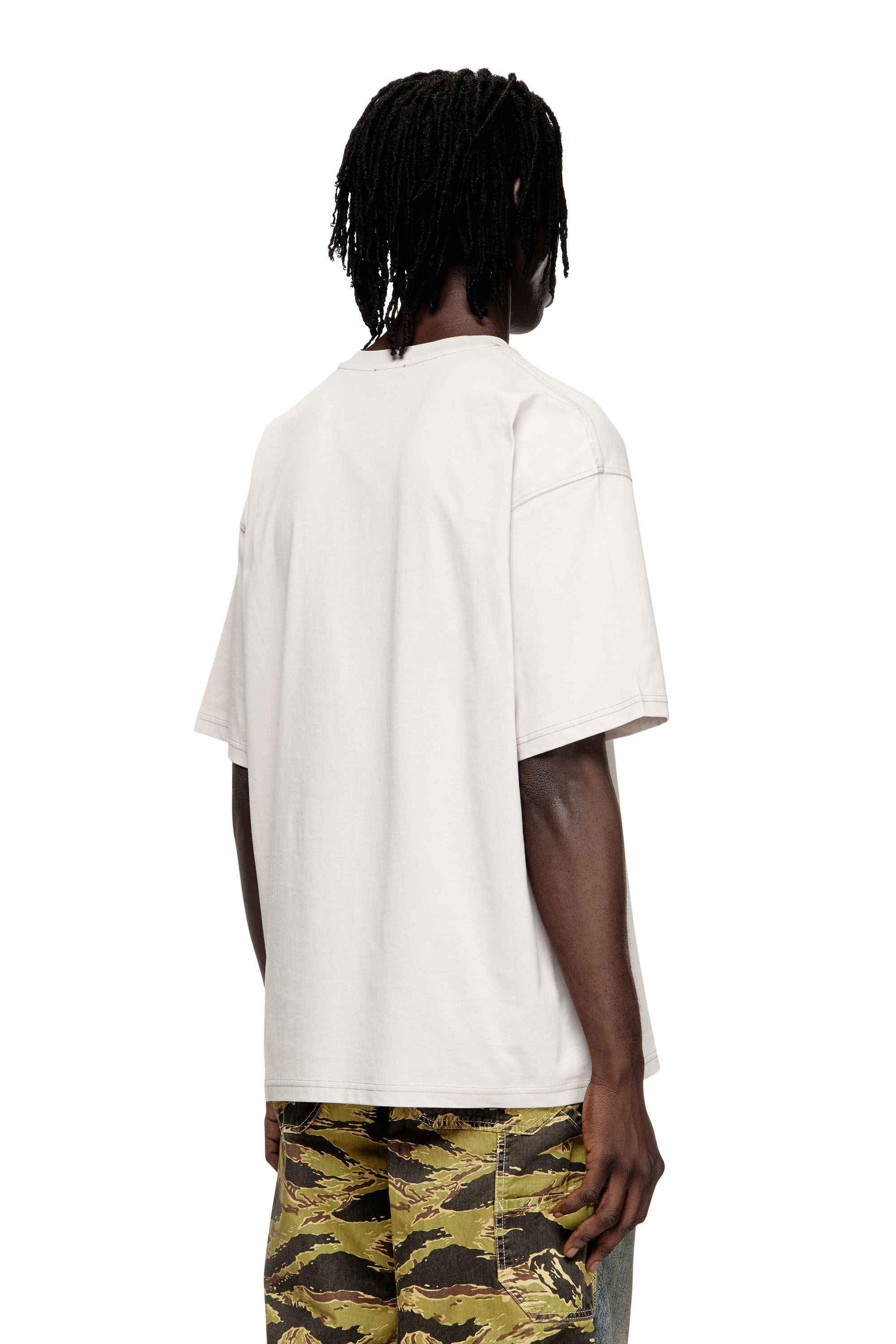 Men's Cotton t-shirt with digital print | Grey | Diesel