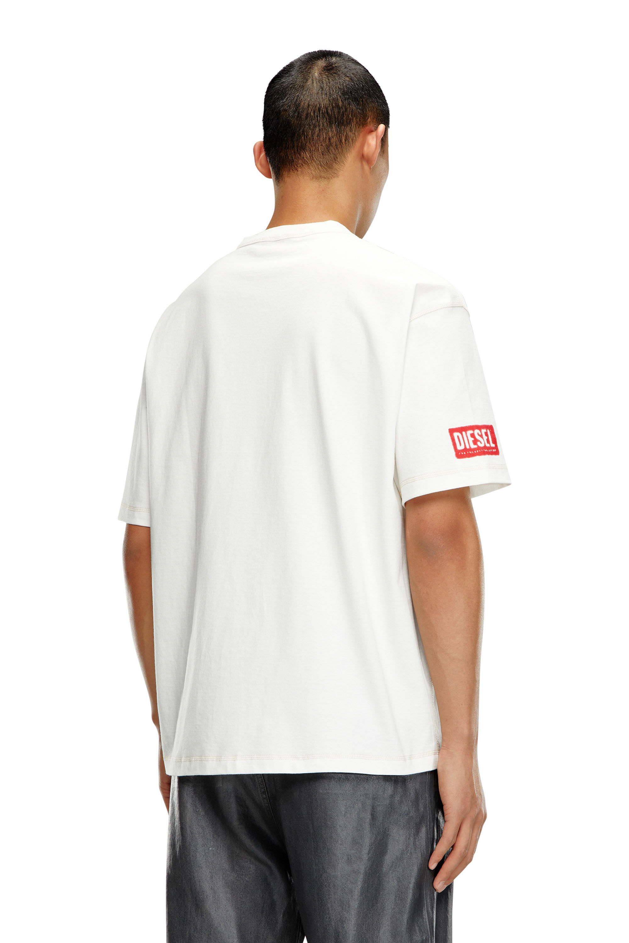 Diesel - T-WASH-N3, Man's T-shirt with airbrush print in White - 4