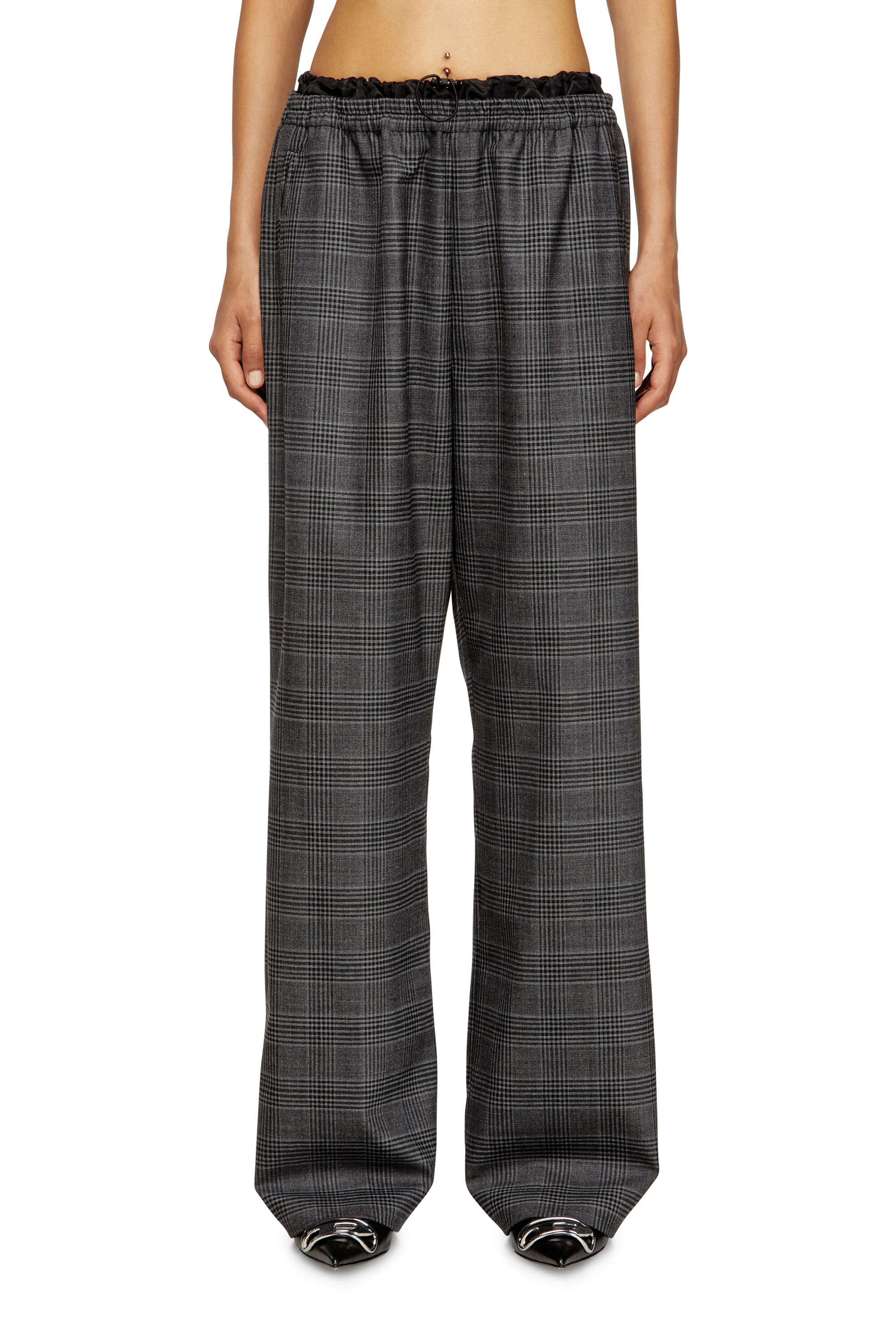 Diesel - P-YRITE, Female's Wool pants with welt pockets in Black - 3