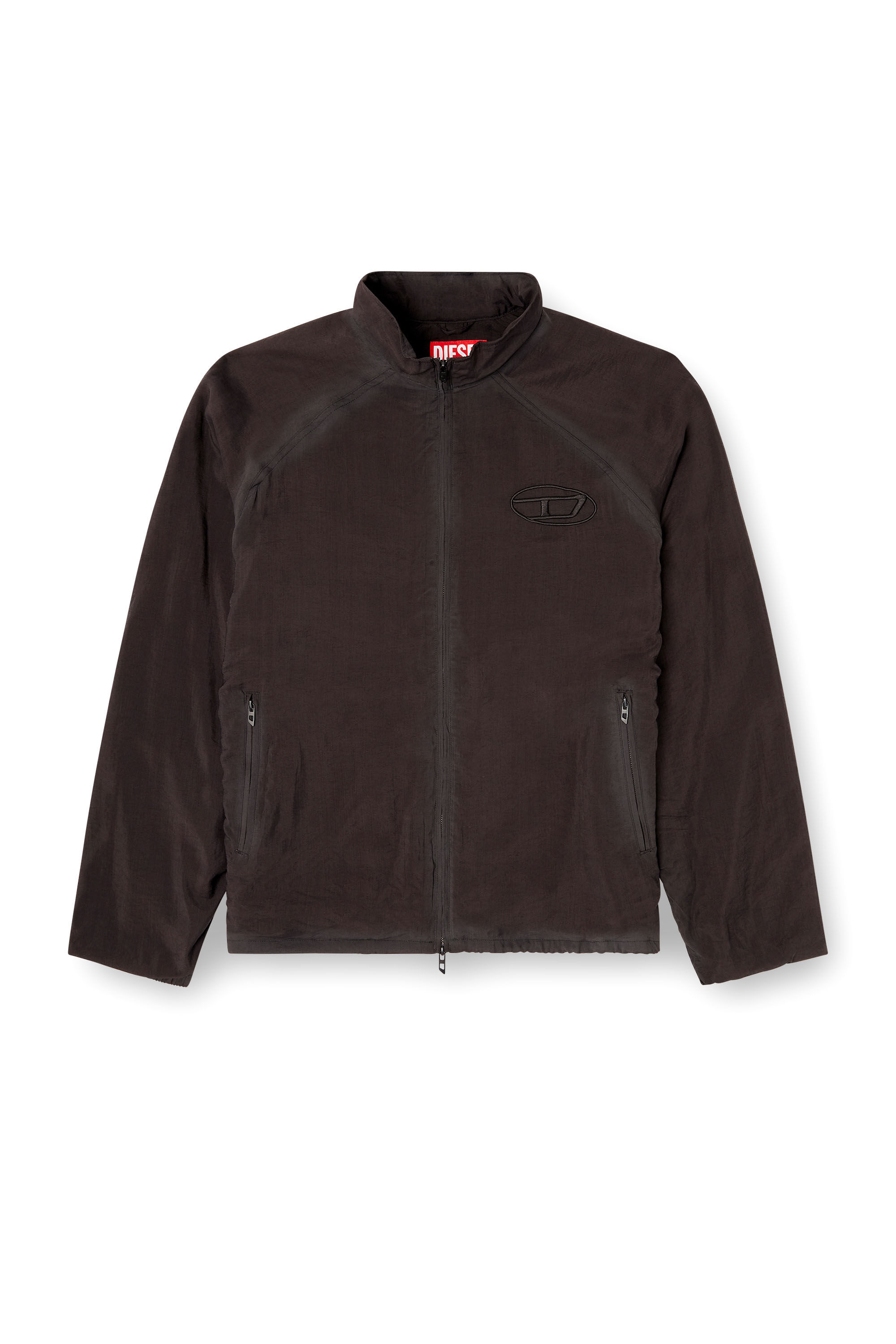 Diesel - J-HENRI-SOUVENIR, Man's Souvenir-style embroidered track jacket in Dark grey - 2