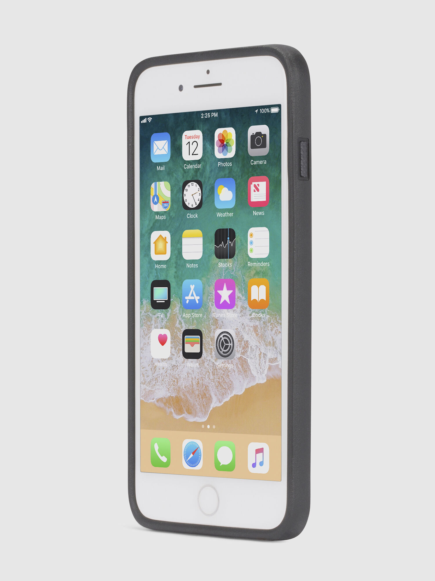 Diesel - BLACK LINED LEATHER IPHONE 8/7/6s/6 CASE, Funda en piel negra para iPhone 8/7/6s/6 Unisex in Negro - 3