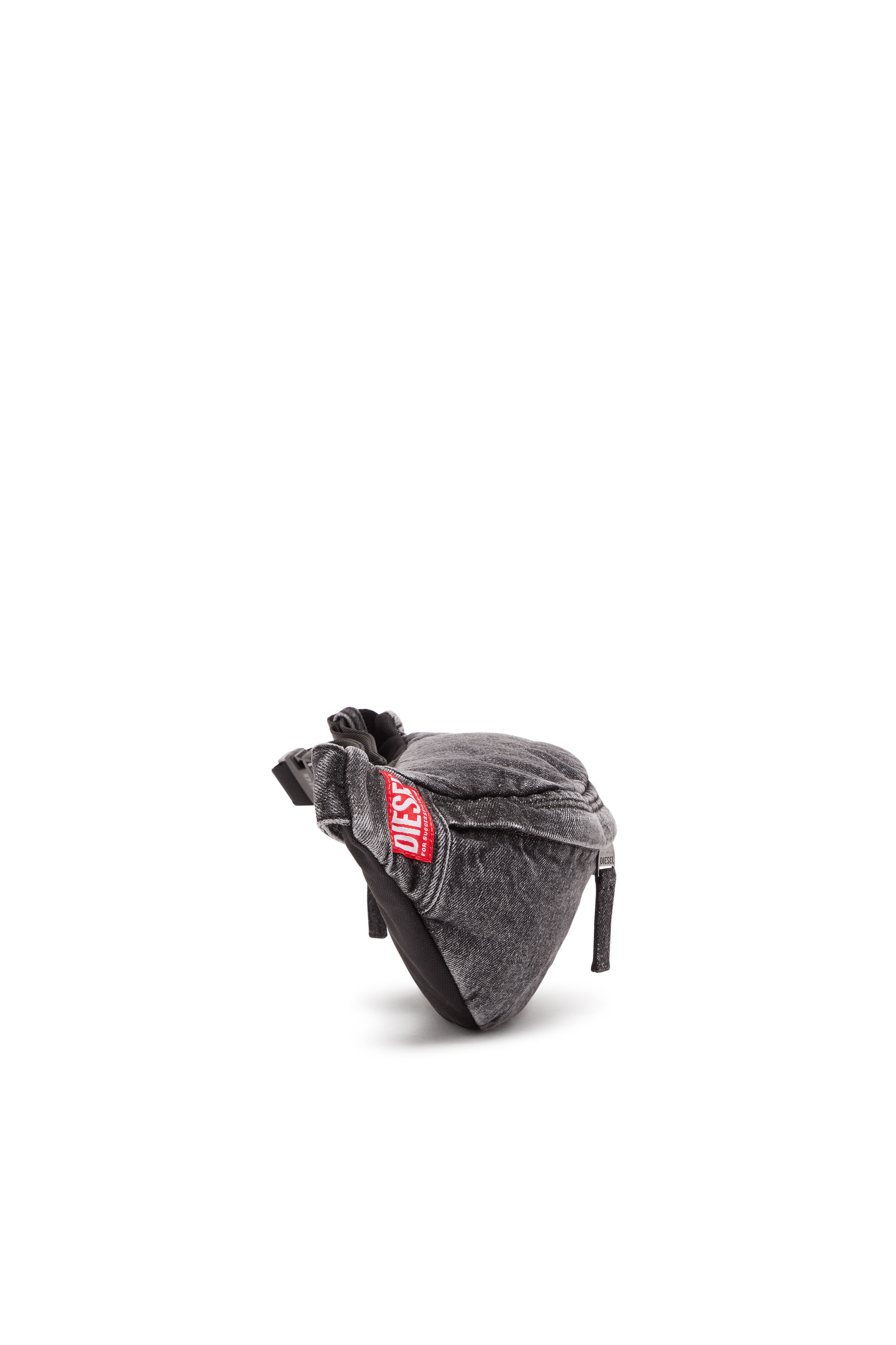 Diesel - RAVE BELTBAG X, Male's Rave Beltbag X - Belt bag in faded denim in Black - 4