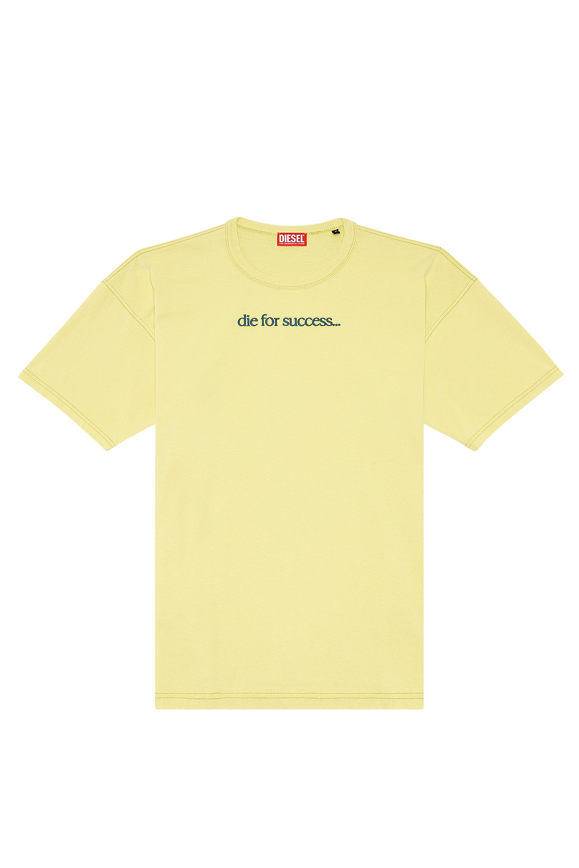 Men's T-shirt with Die For Success embroidery | Yellow | Diesel