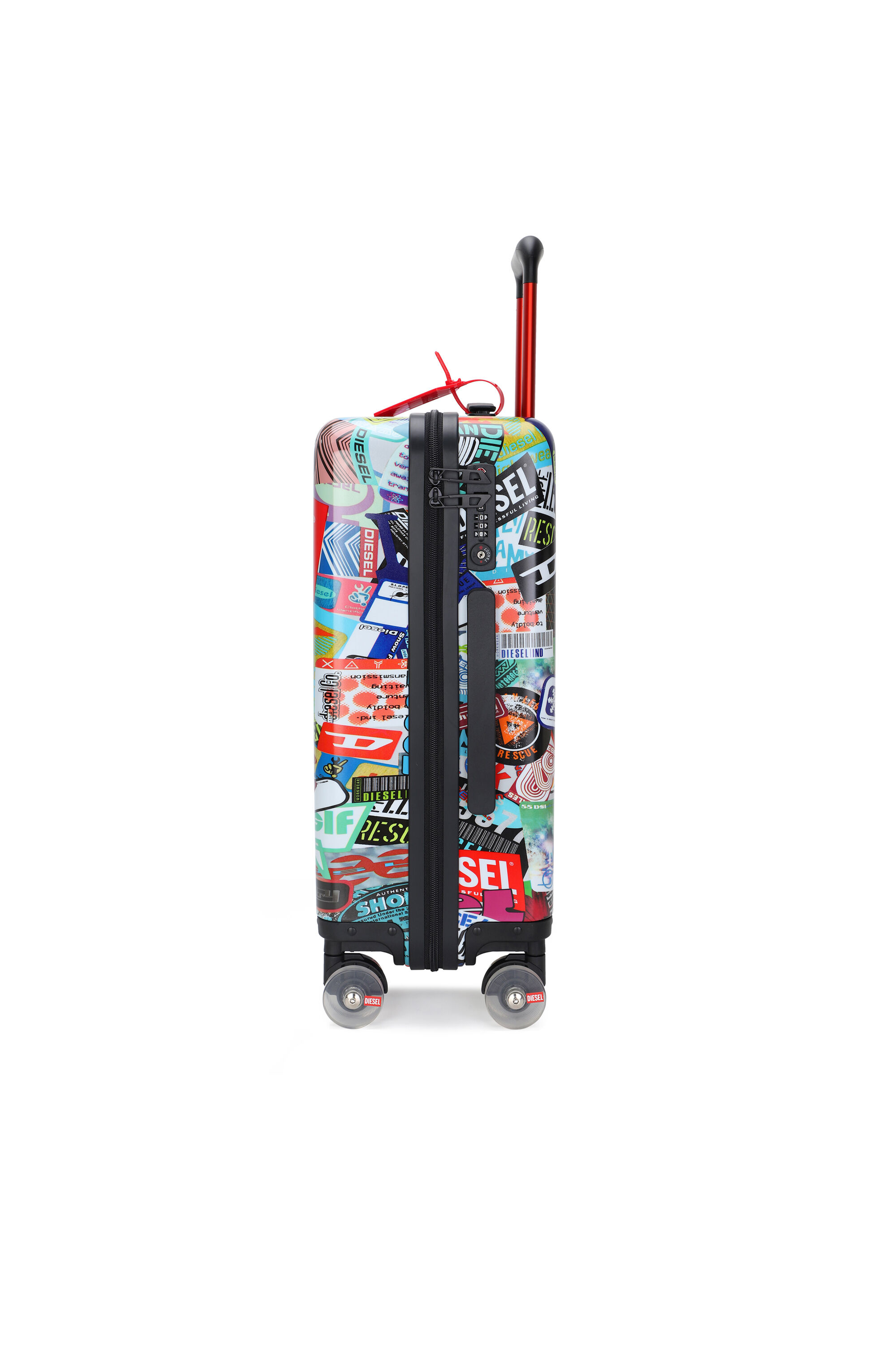 Diesel - DIESEL PC PRINTED TROLLEY-STICKERS- DSL0, Valise taille S style autocollants Mixte in Polychrome - 3