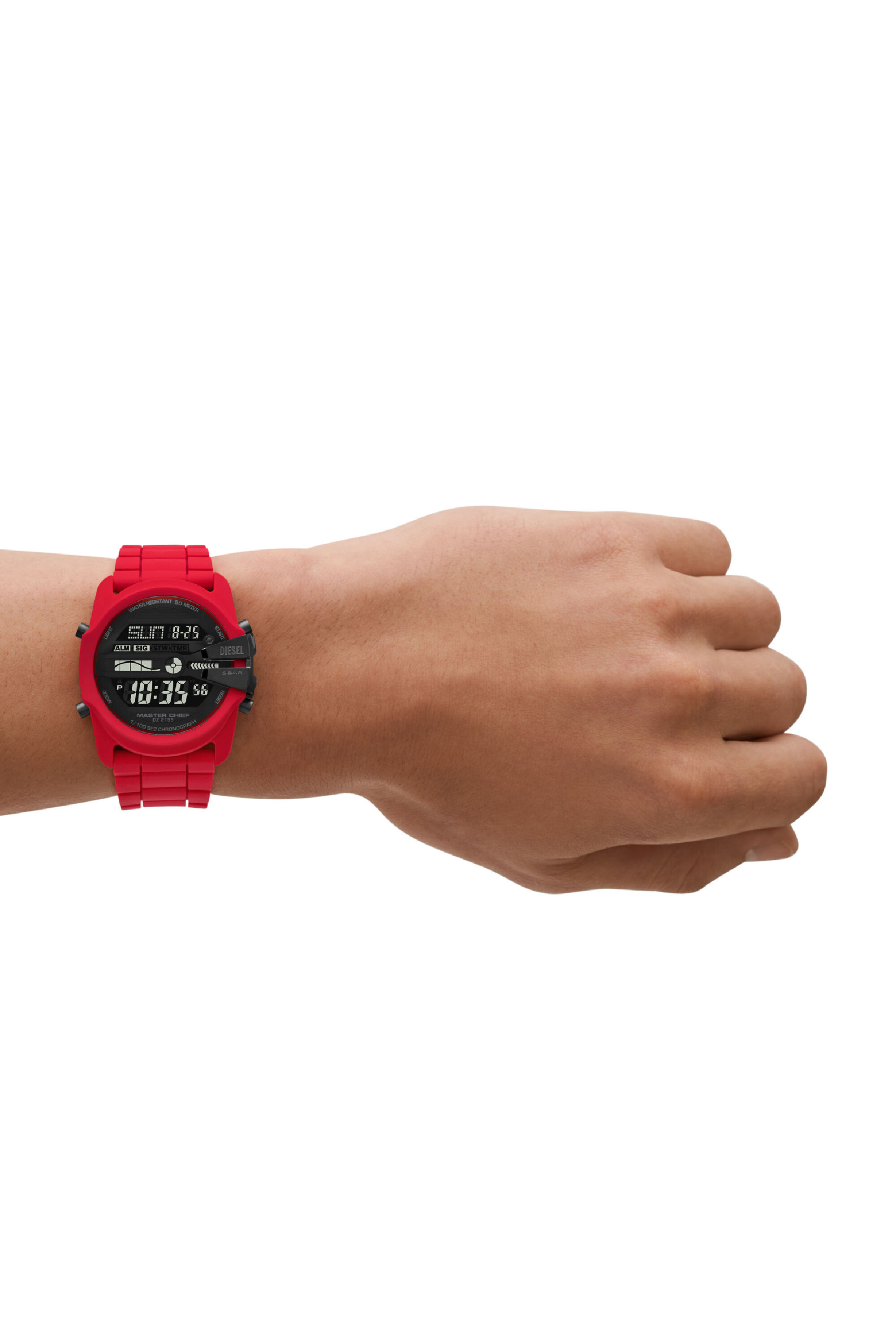 Men's Master Chief Digital silicone watch | Red | Diesel
