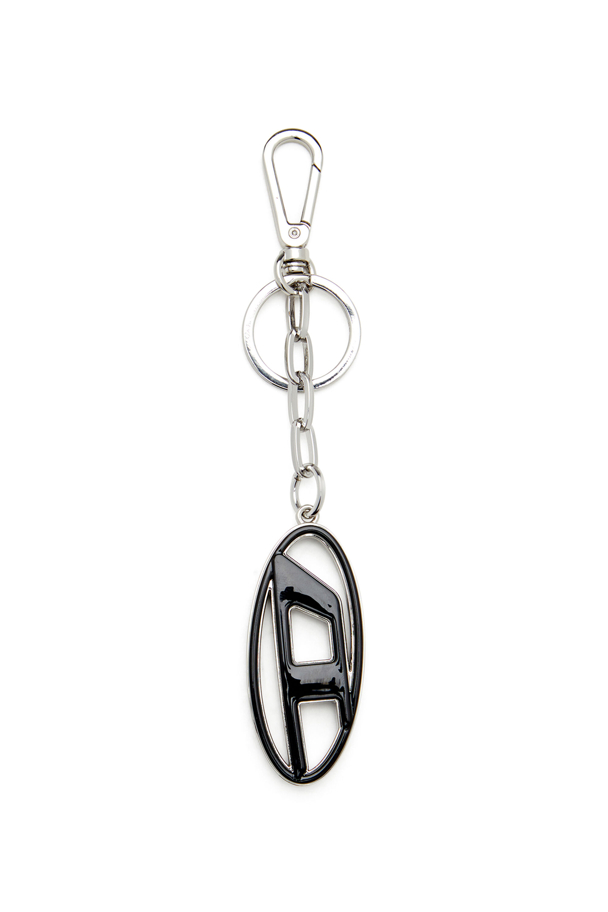 Men's Metal and resin Oval D keyring | Black | Diesel
