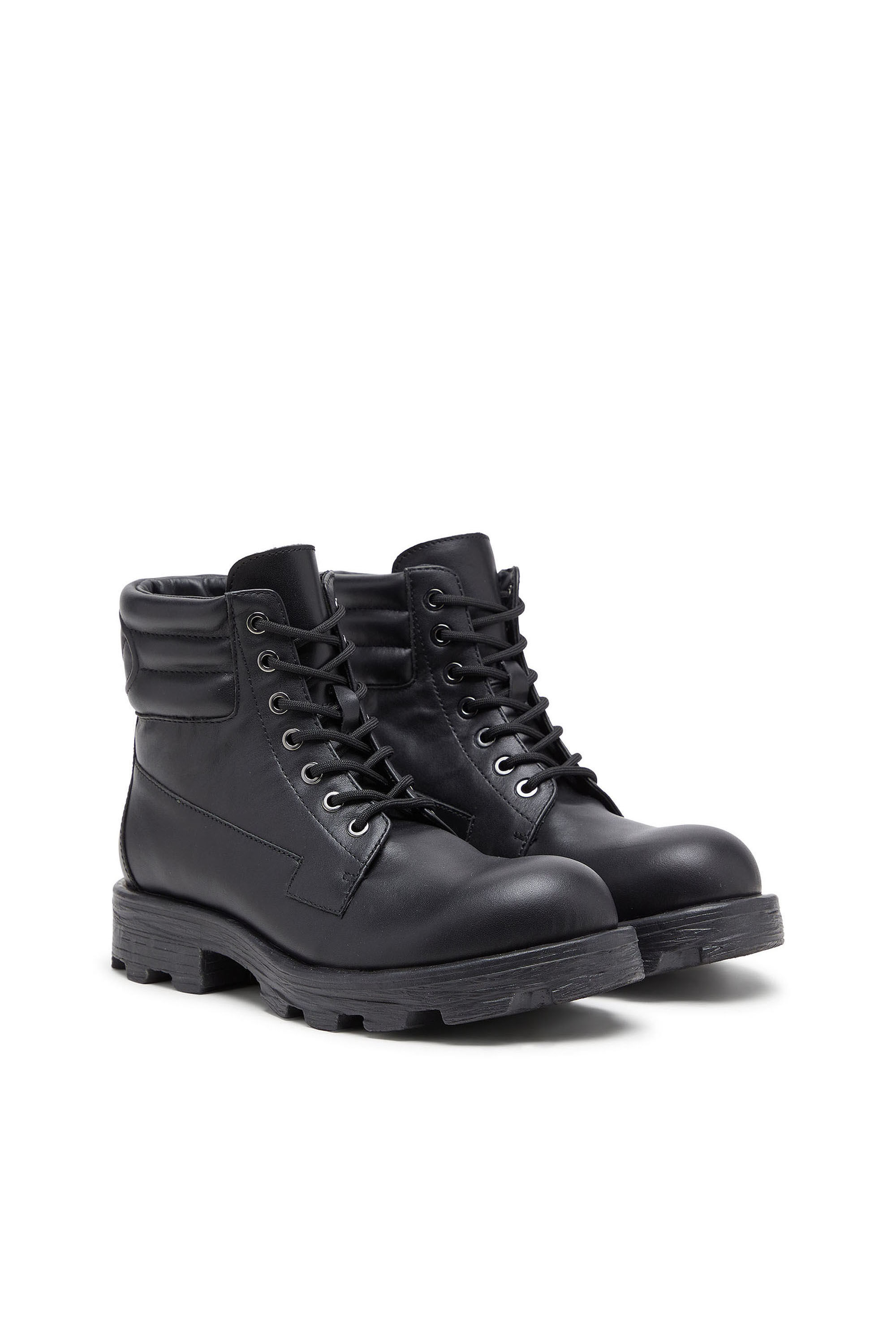 Diesel - D-HAMMER LACE UP, Man's D-Hammer - Combat boots in leather in Black - 2