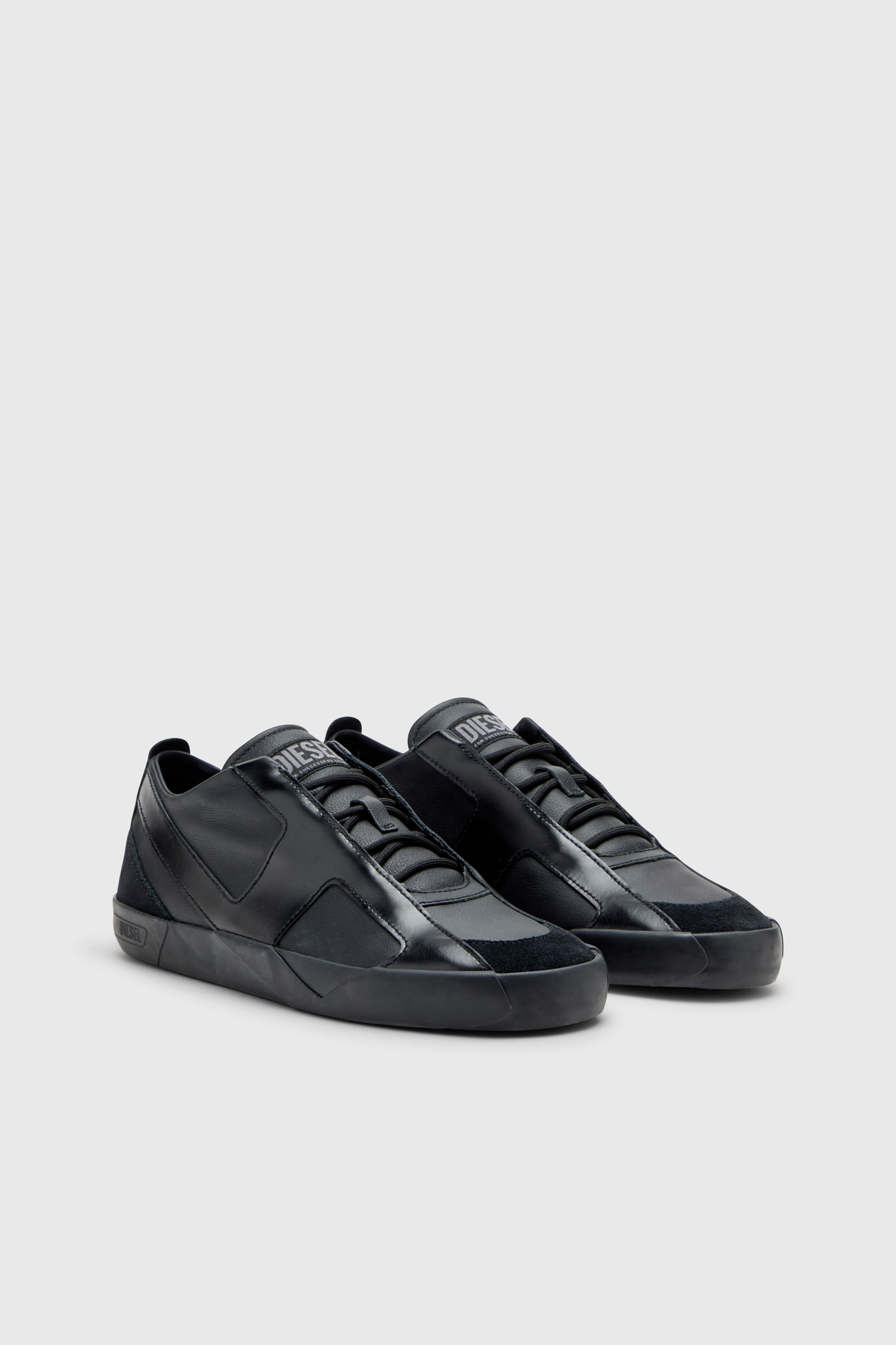 Men's S-Slante-D-Sneakers in suede and leather with D logo | Black