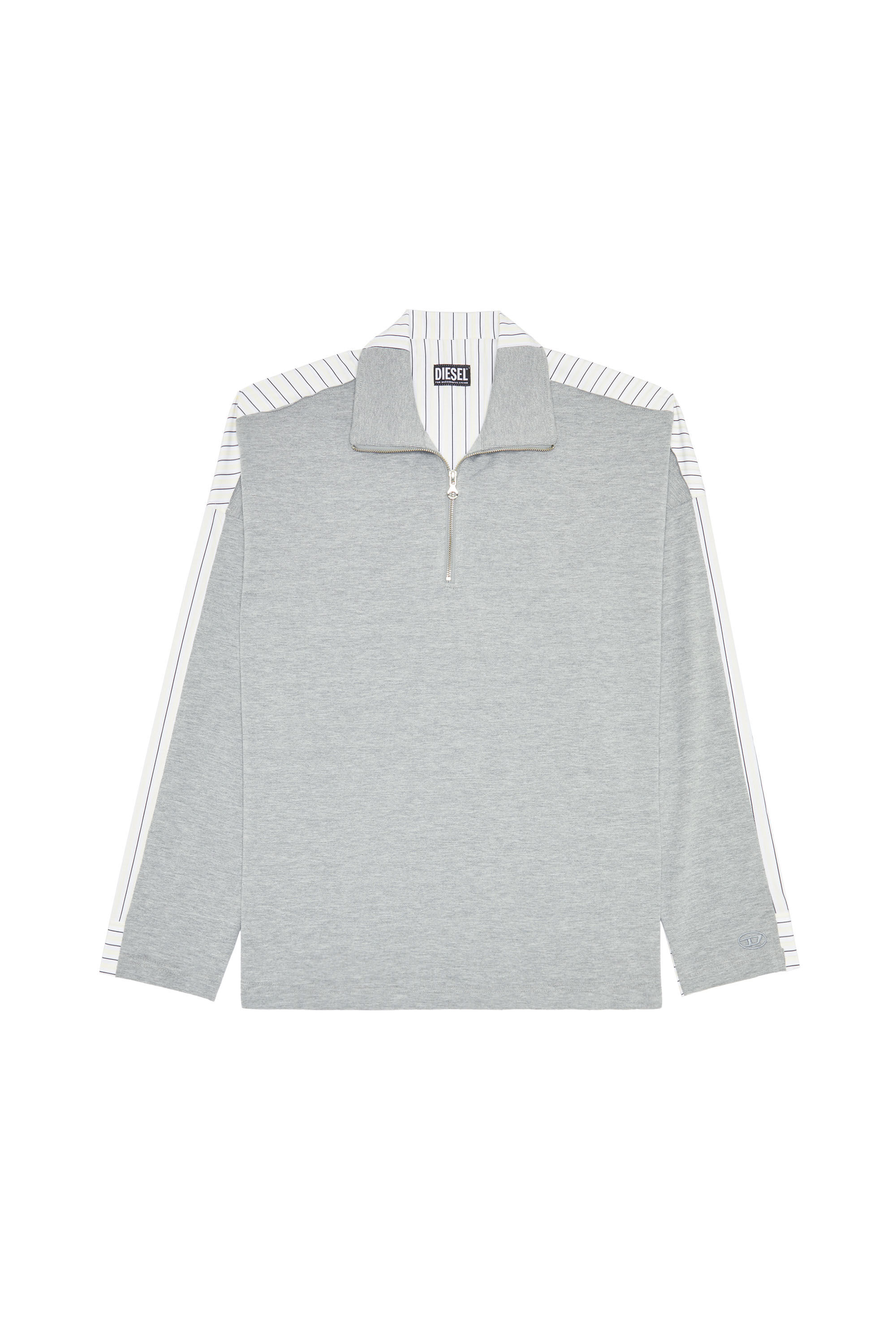 Diesel - S-GANDER-A, Male's Oversized hybrid shirt in Light Grey - 2