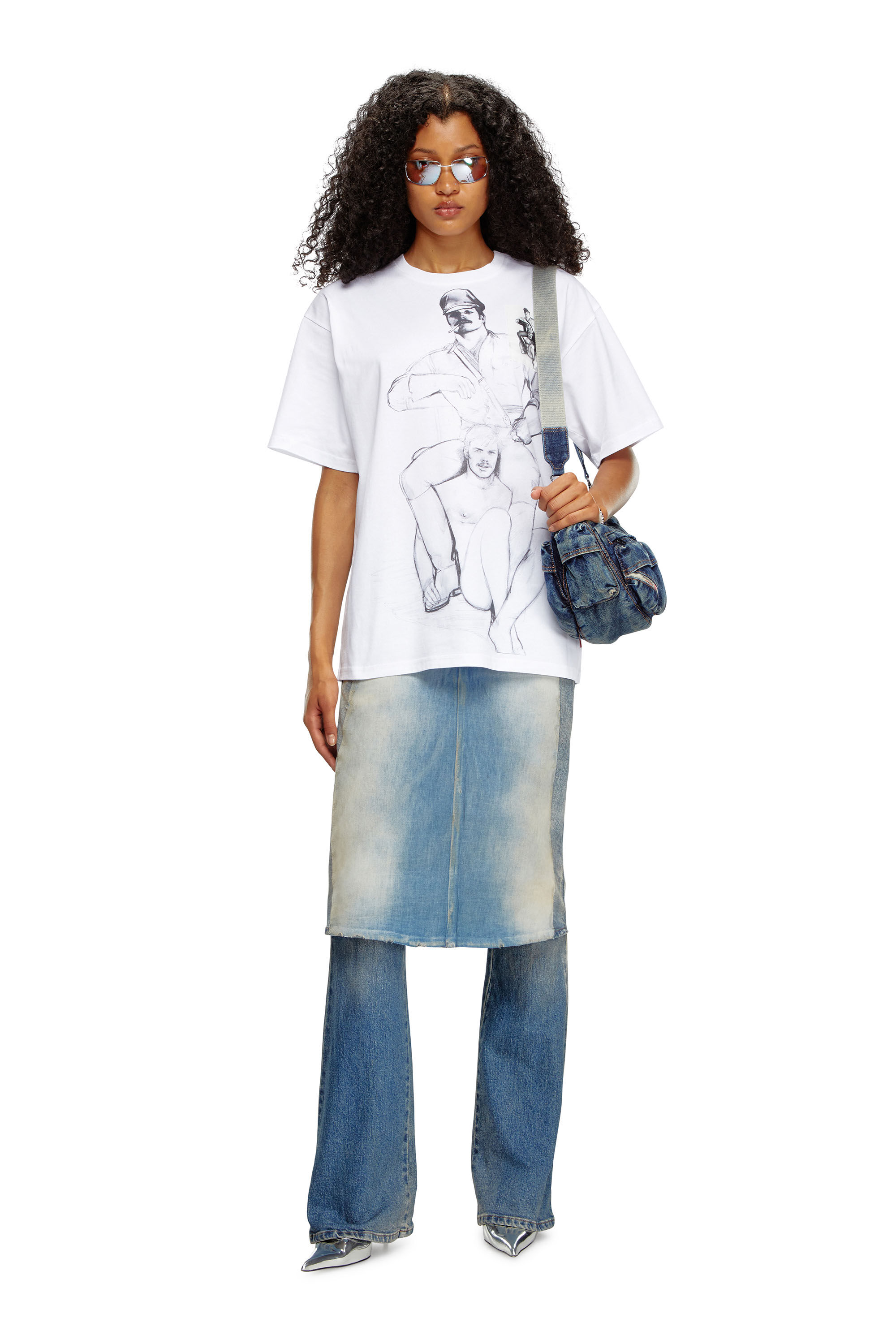 Diesel - PR-T-BOXT-TOF, T-shirt avec imprimés et empiècements Mixte in Blanc - 6