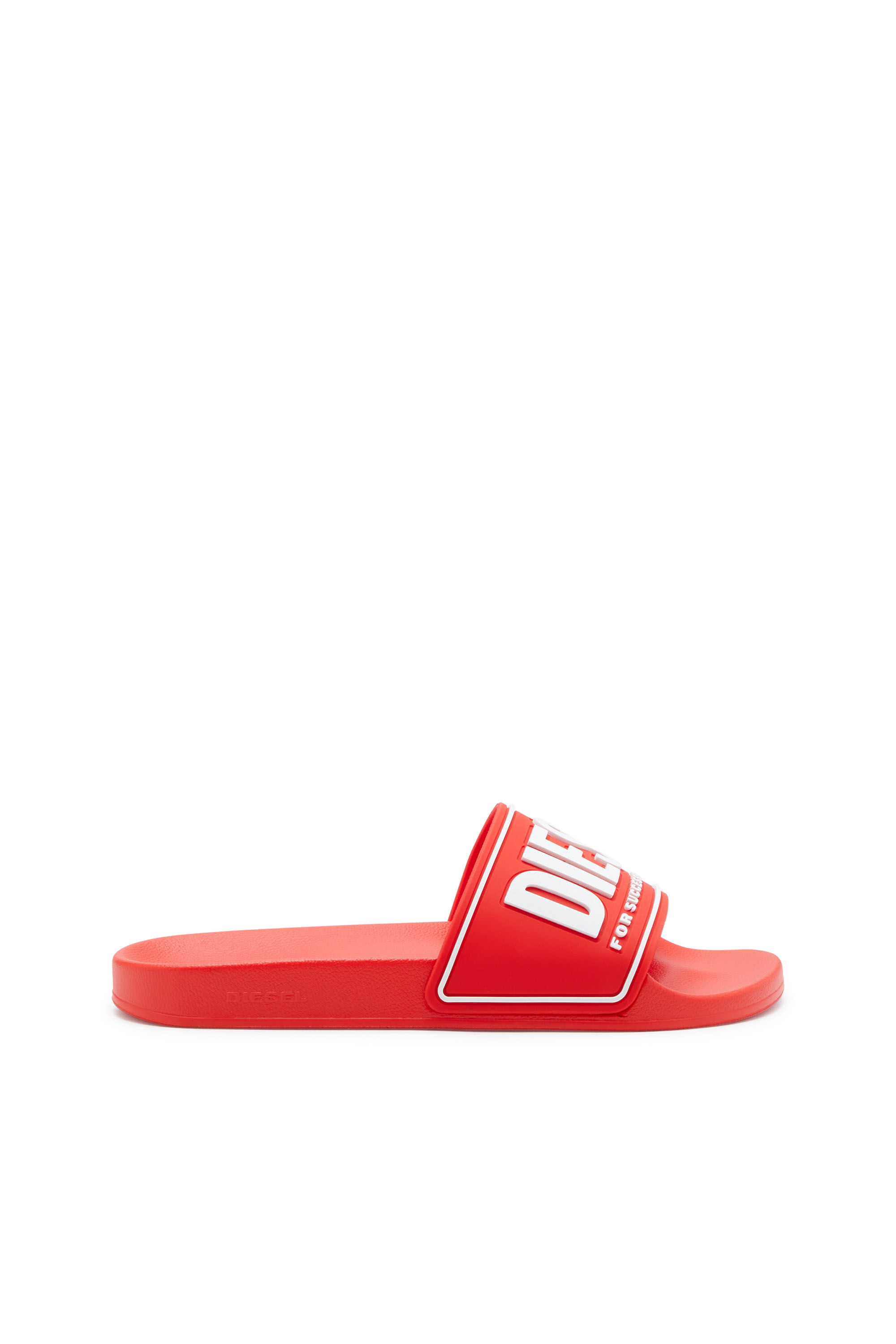 Diesel - SA-MAYEMI CC W, Woman's Sa-Mayemi-Rubber slides with embossed logo in Red - 1