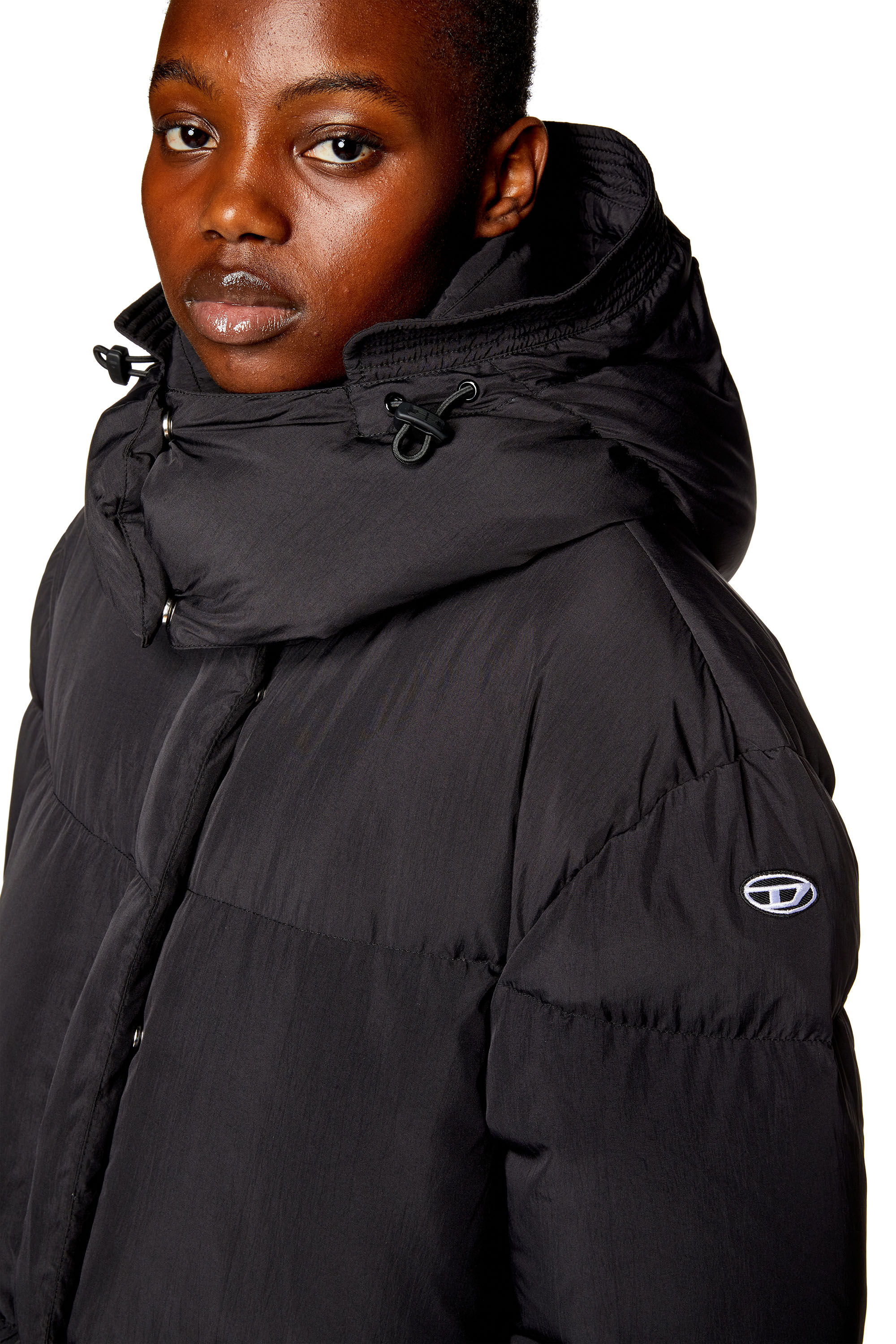 Diesel - W-PEYT, Doudoune en taslan de nylon recyclé Femme in Noir - 4