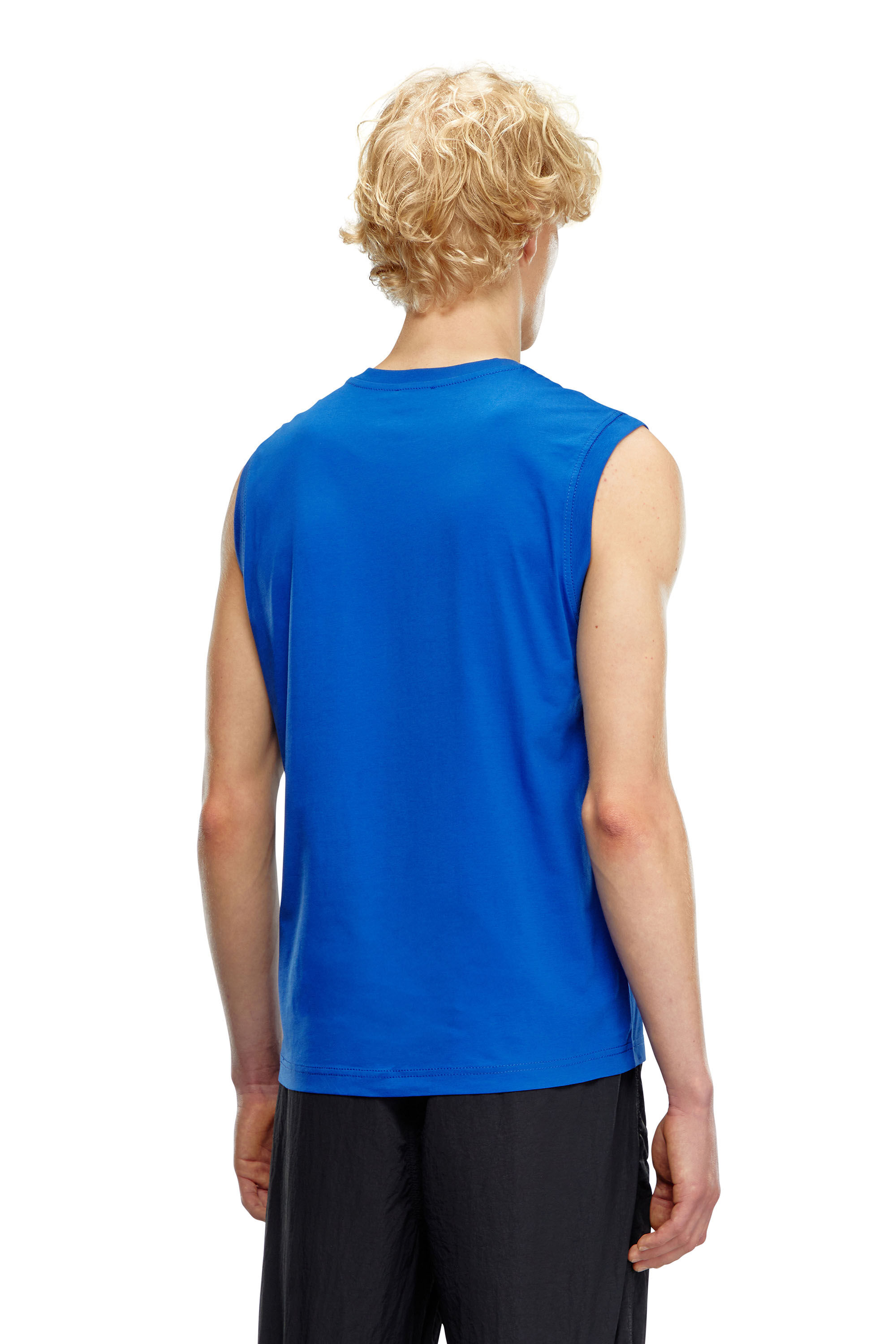 Diesel - T-ISCO-DIV, Débardeur avec logo imprimé sur le devant Homme in Bleu - 4