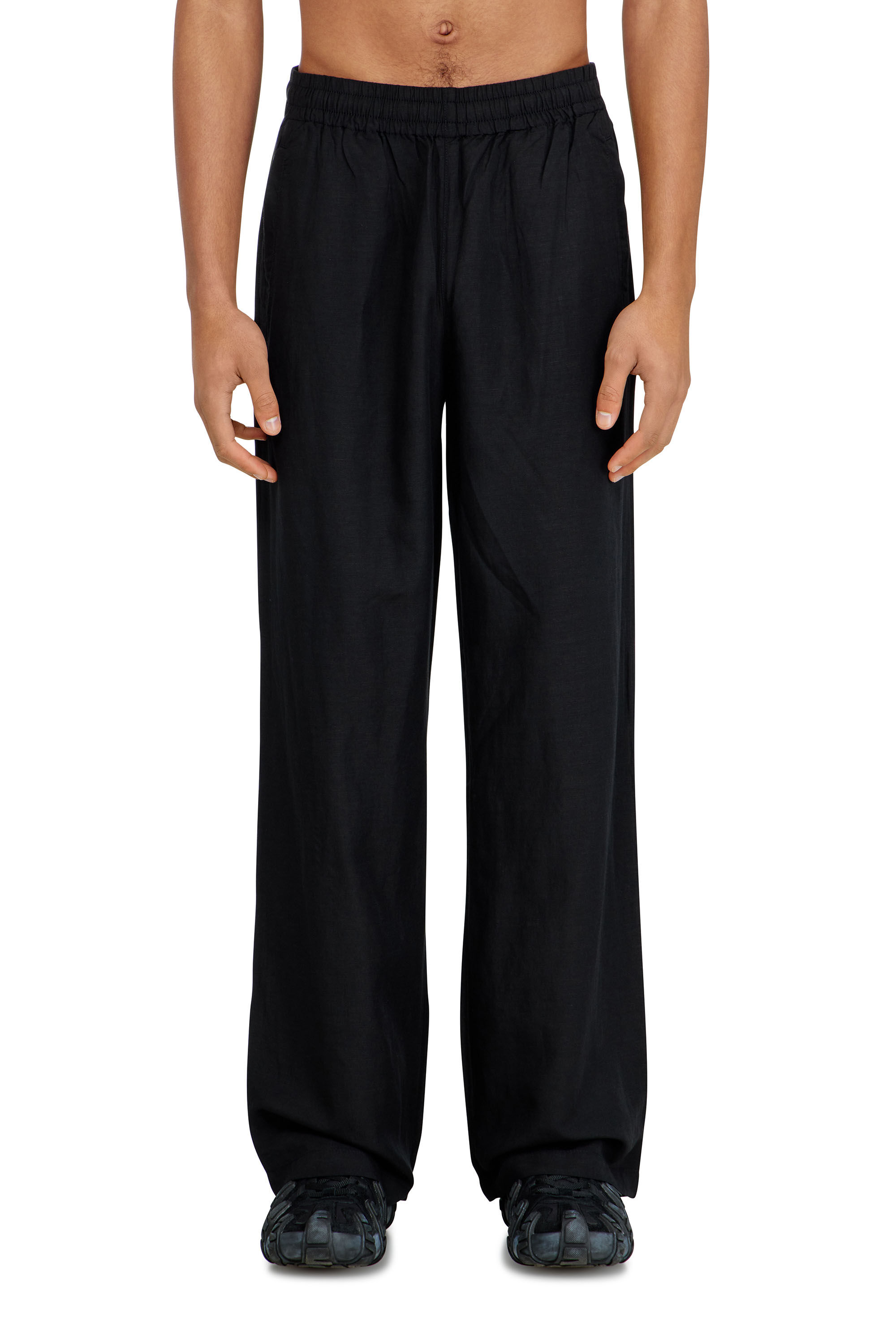 Women's Linen-blend pants | Black | Diesel {{Country}}
