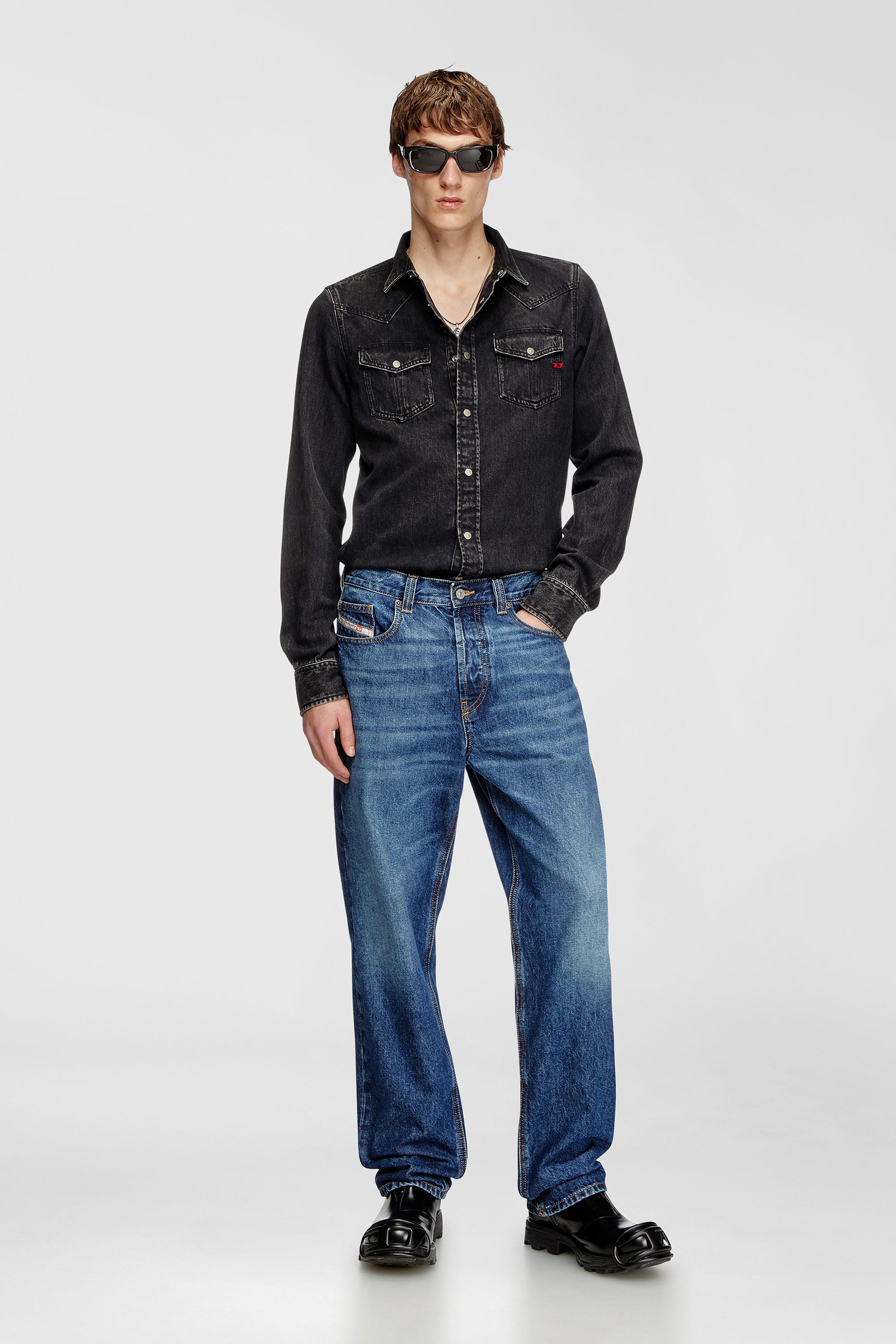 Diesel - D-VEGA, Surchemise en denim Homme in Noir - 1