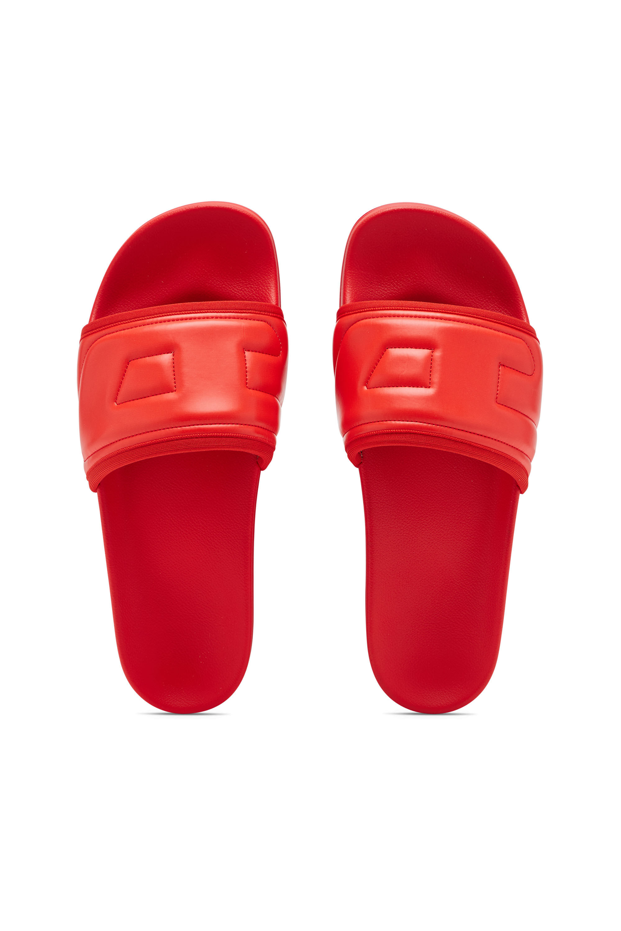 Diesel - SA-MAYEMI PUF X, Unisex's Sa-Mayemi Puf X - Pool slides with puffy D logo in Red - 4